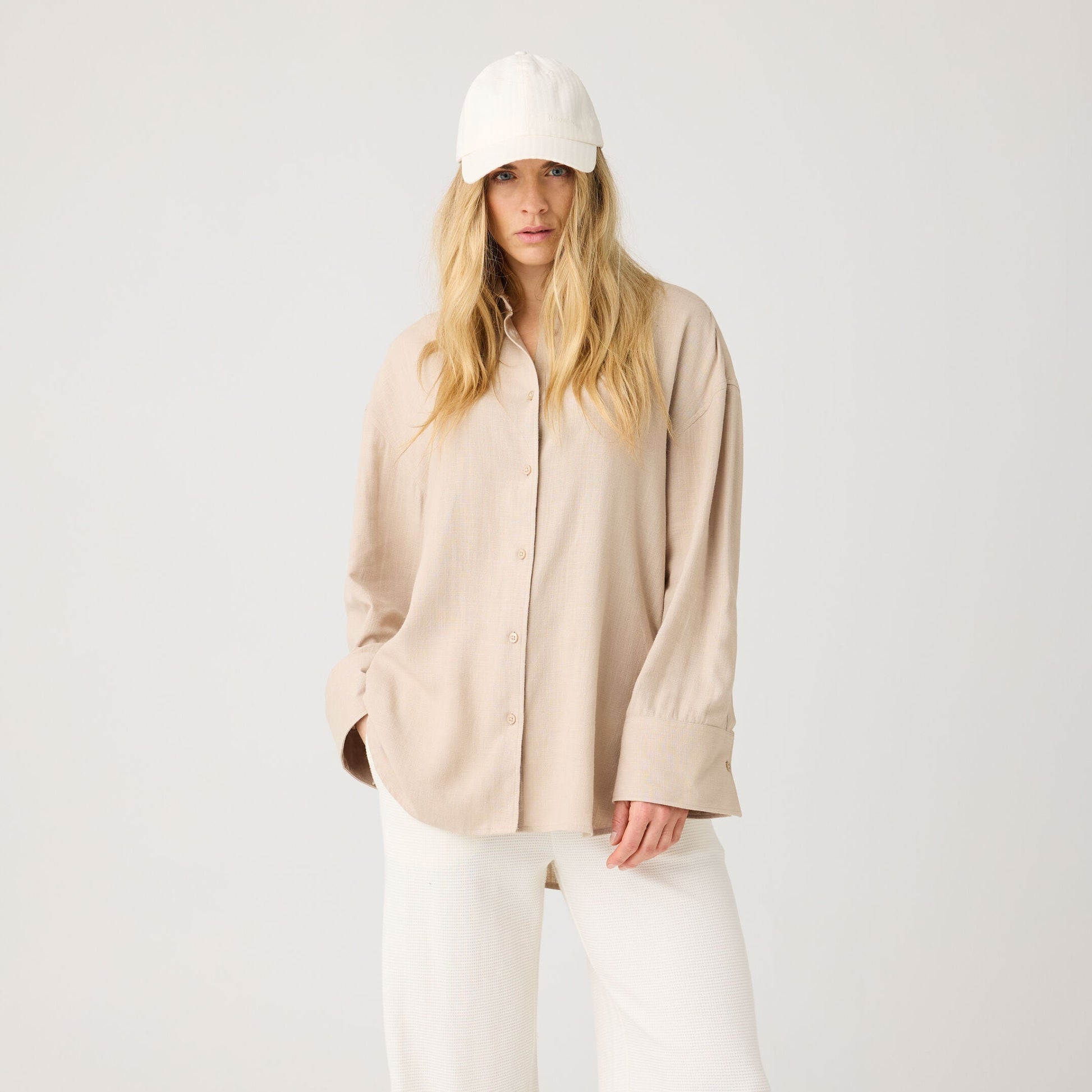 Linen & EcoVero Relaxed Shirt Light Feather Gray
