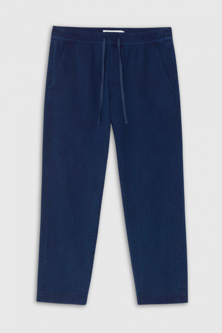 Martin Organic Cotton Pants Indigo Herringbone - KINGS OF INDIGO