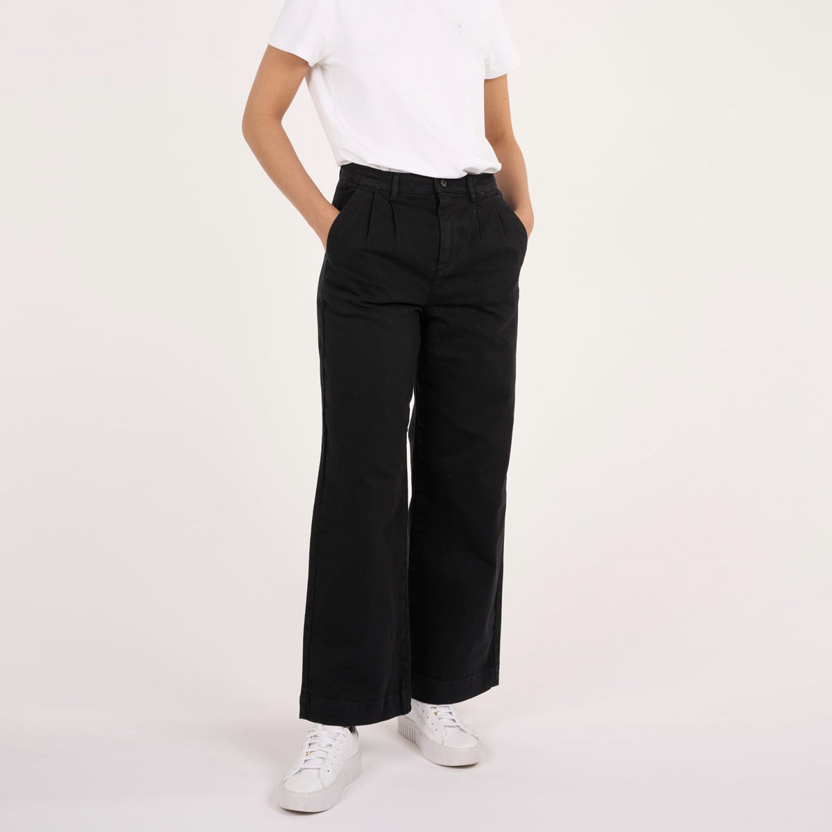Posey Organic Twill Pants Black - KNOWLEDGE COTTON APPAREL