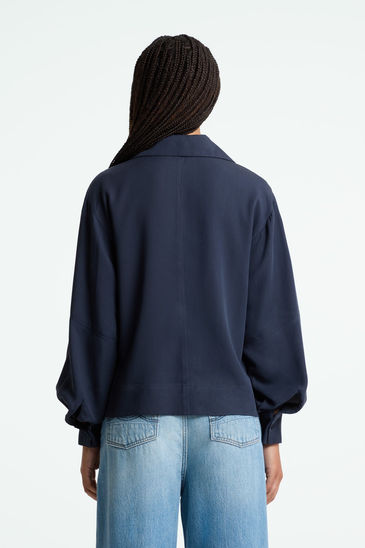 Rheana Cropped Blouse Dress Blues