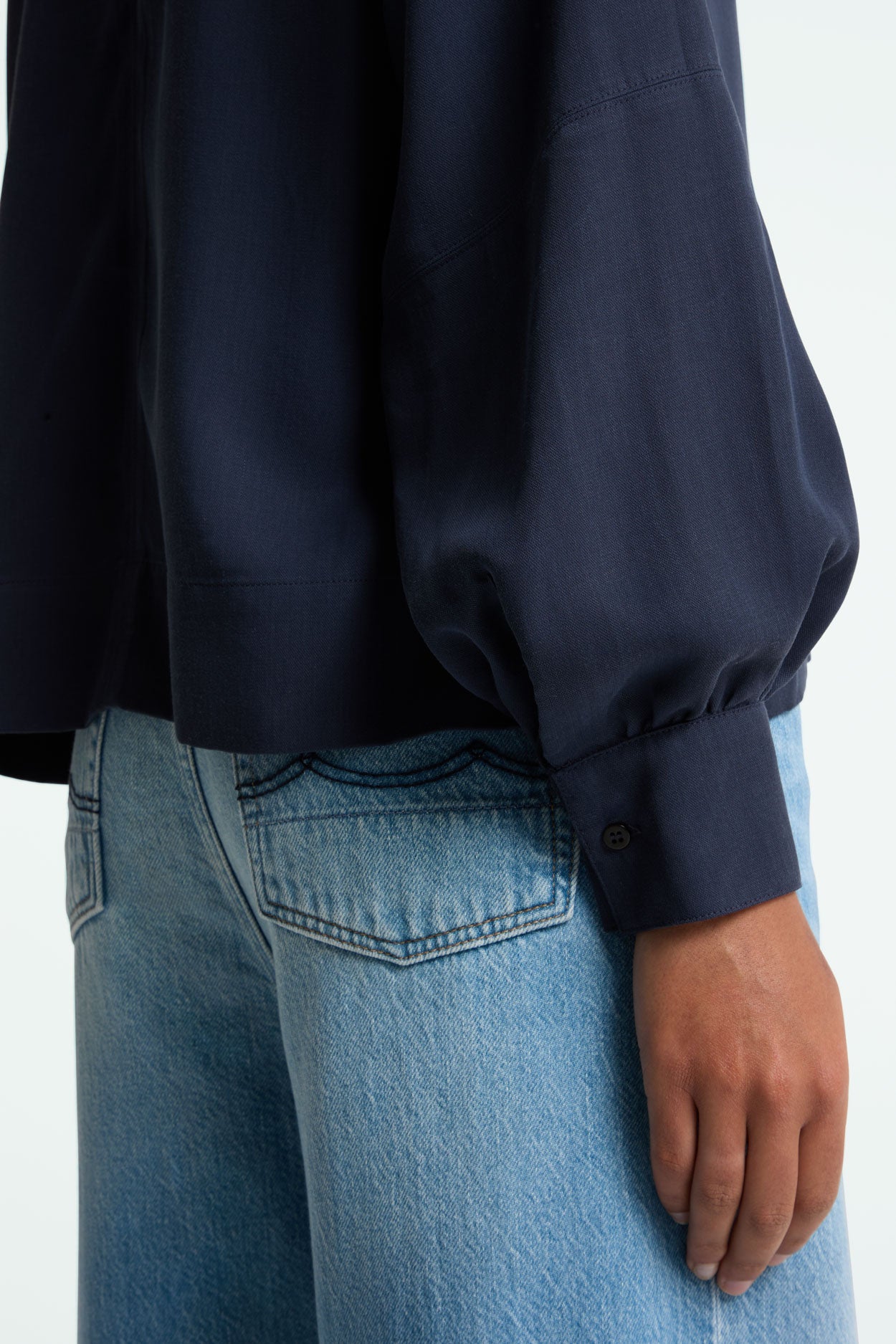 Rheana Cropped Blouse Dress Blues
