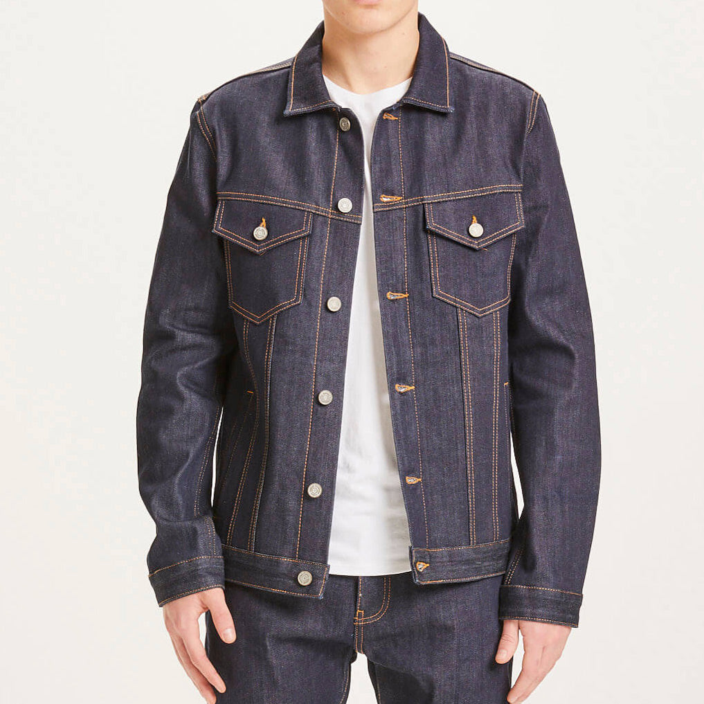 Fry Raw Blue Selvedge Denim Jacket - KNOWLEDGE COTTON APPAREL
