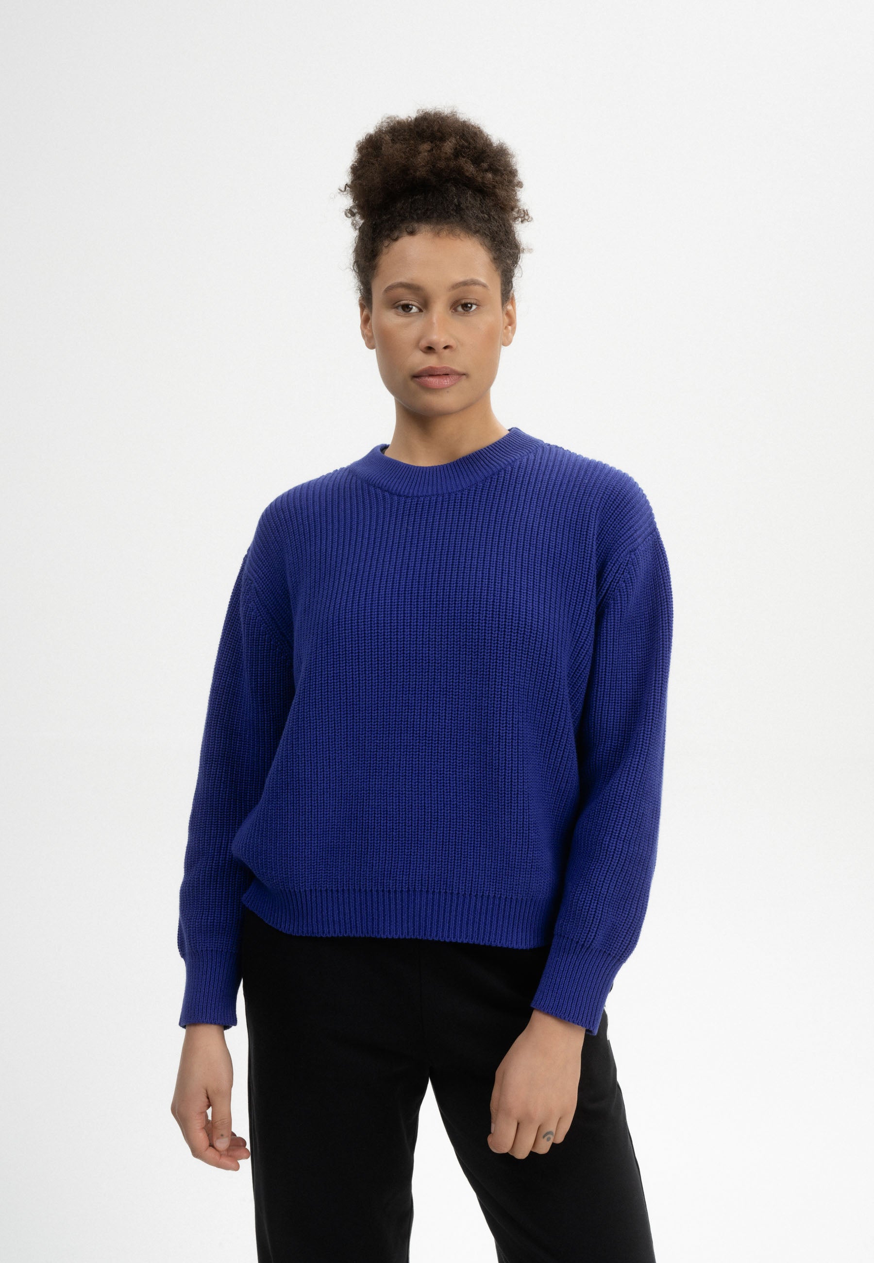 Rib Knit Jumper Adah Bold Blue