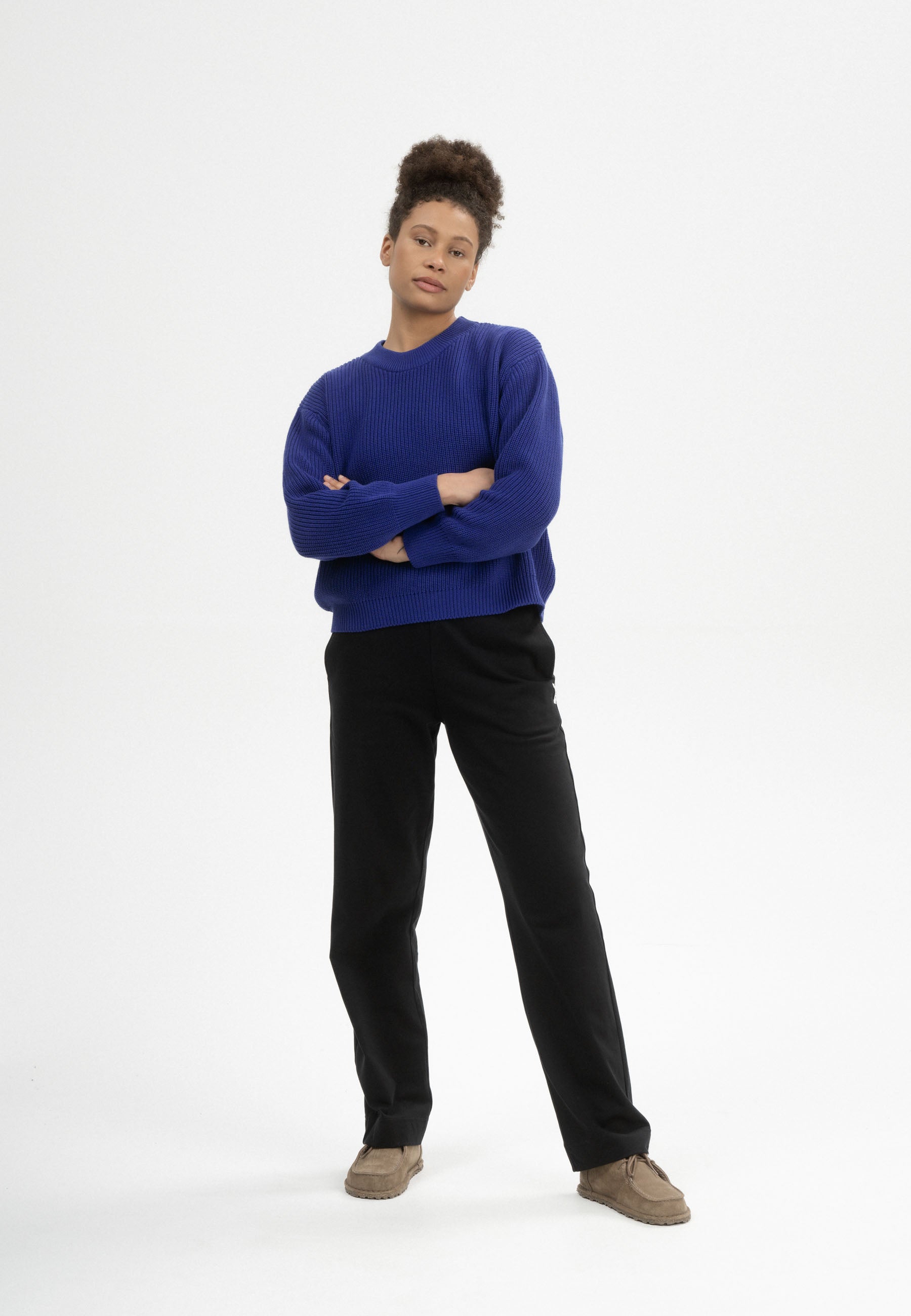Rib Knit Jumper Adah Bold Blue