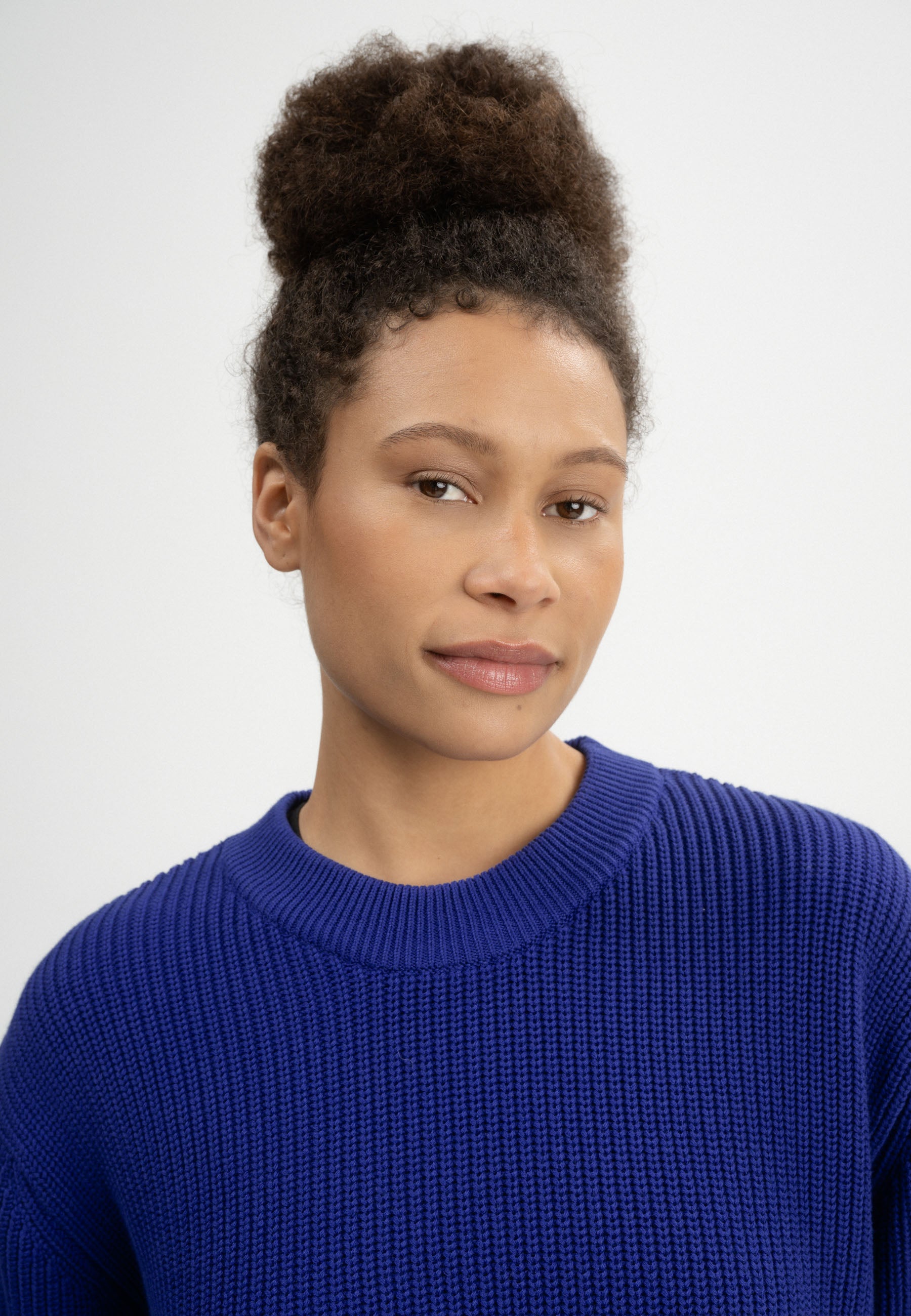 Rib Knit Jumper Adah Bold Blue