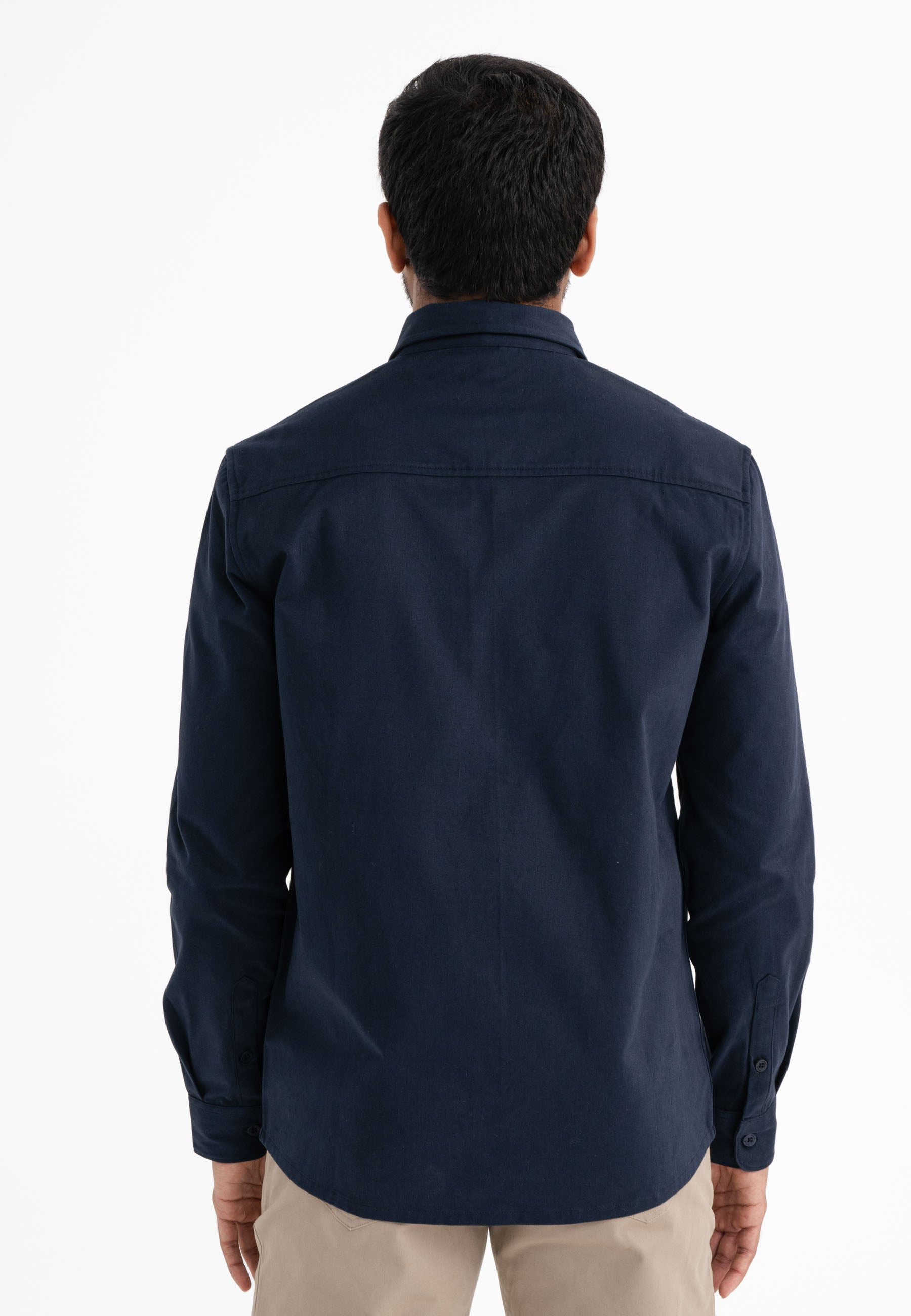 Twill Skjorta Herr Navy