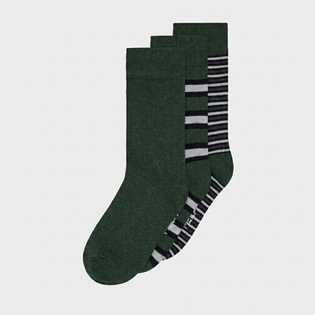 3-pack Super Sustainable Socks Forest Stripes Mix