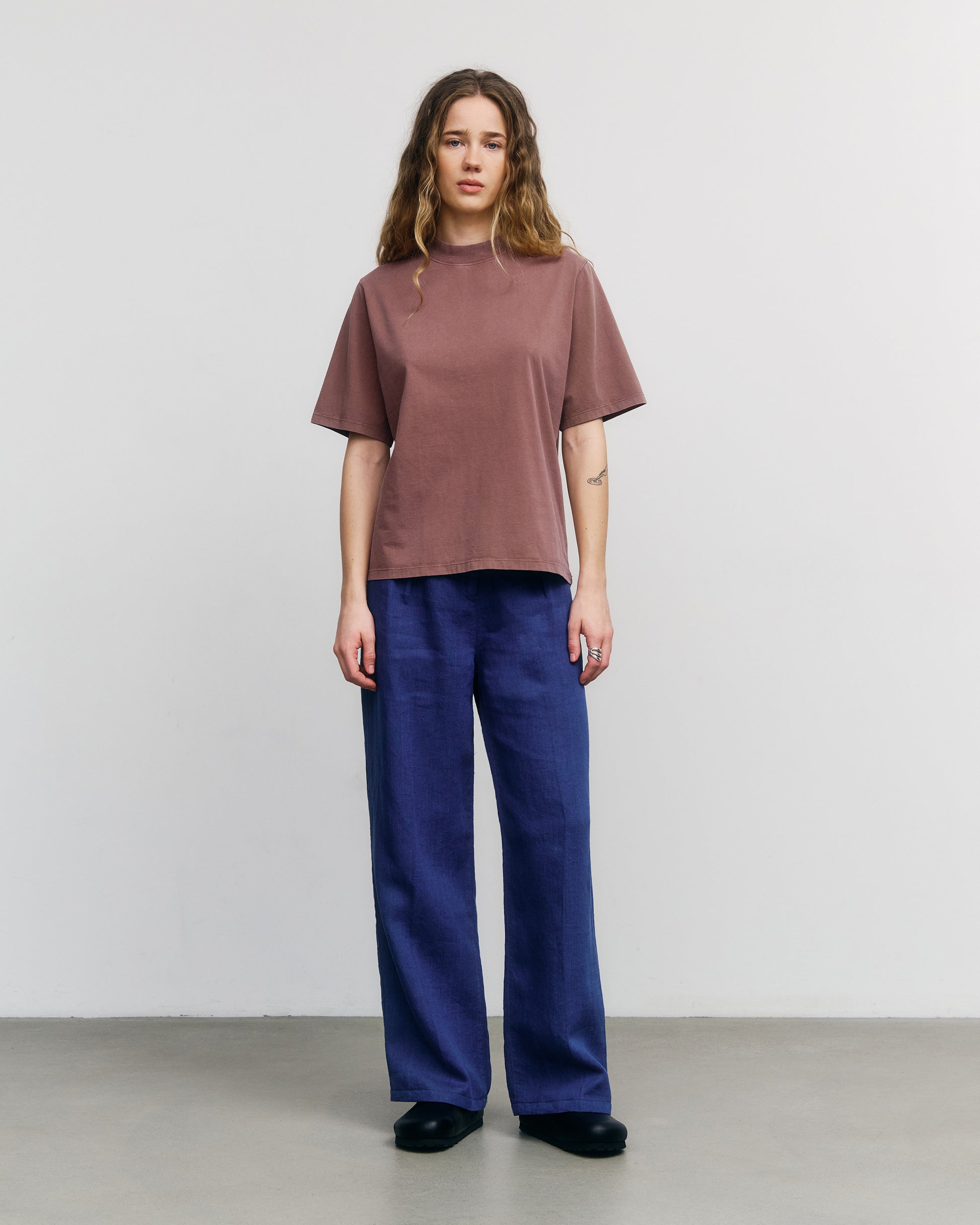 Big Collar T-shirt Faded Brown