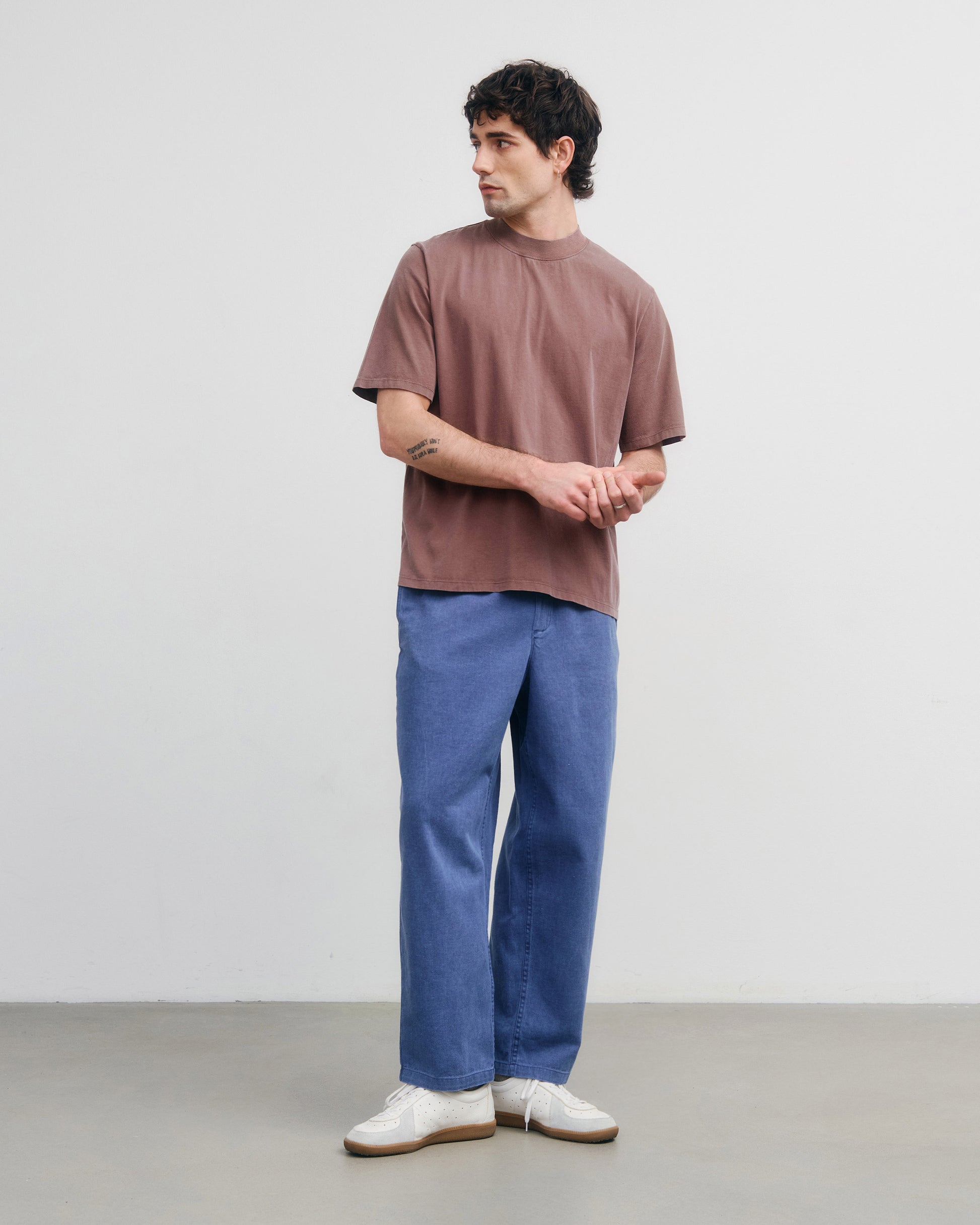 Big Collar T-shirt Faded Brown