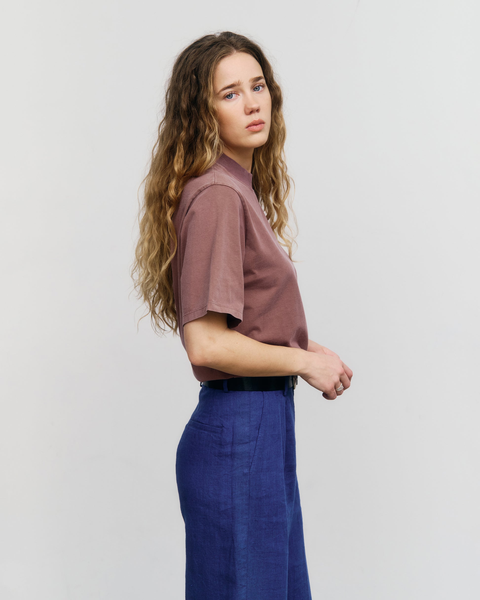 Big Collar T-shirt Faded Brown