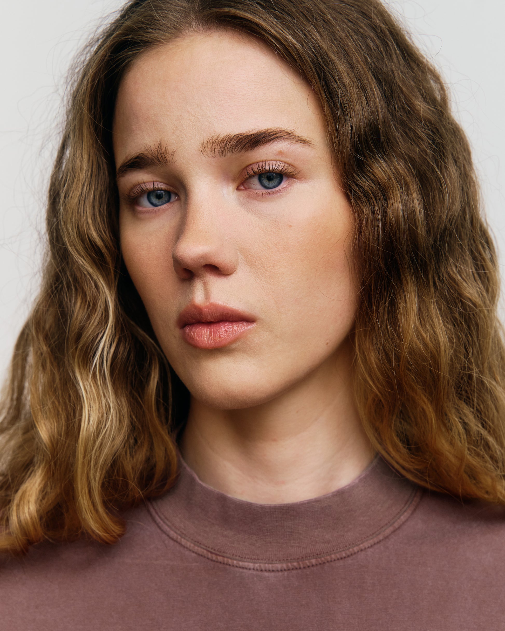Big Collar T-shirt Faded Brown