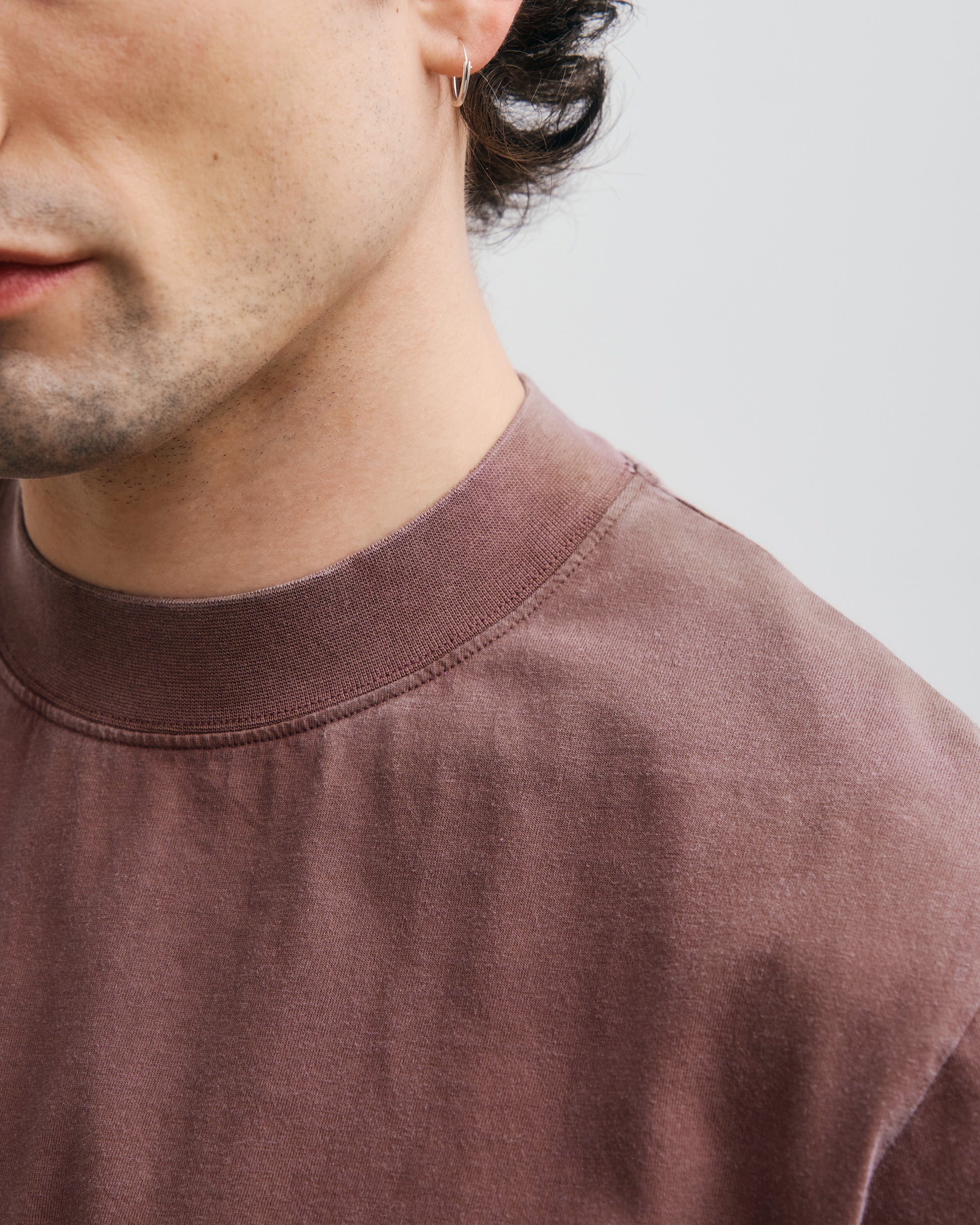 Big Collar T-shirt Faded Brown