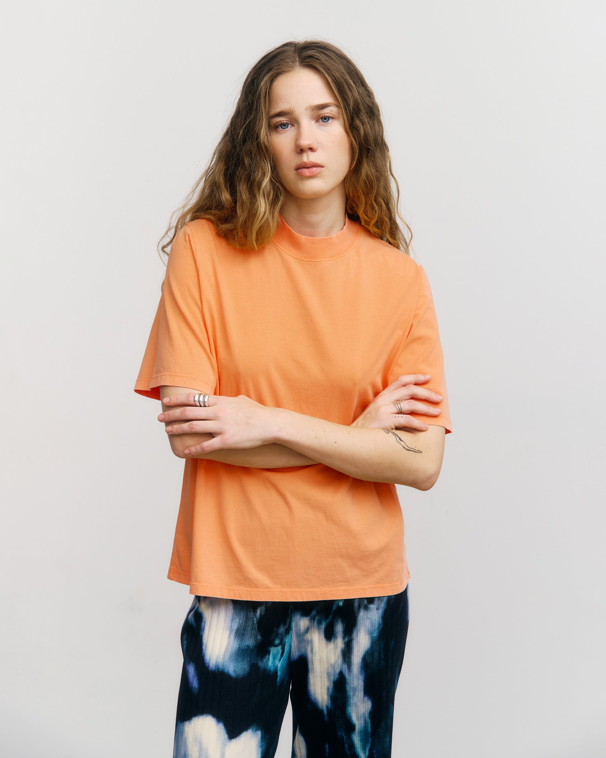 Big Collar T-shirt Faded Orange