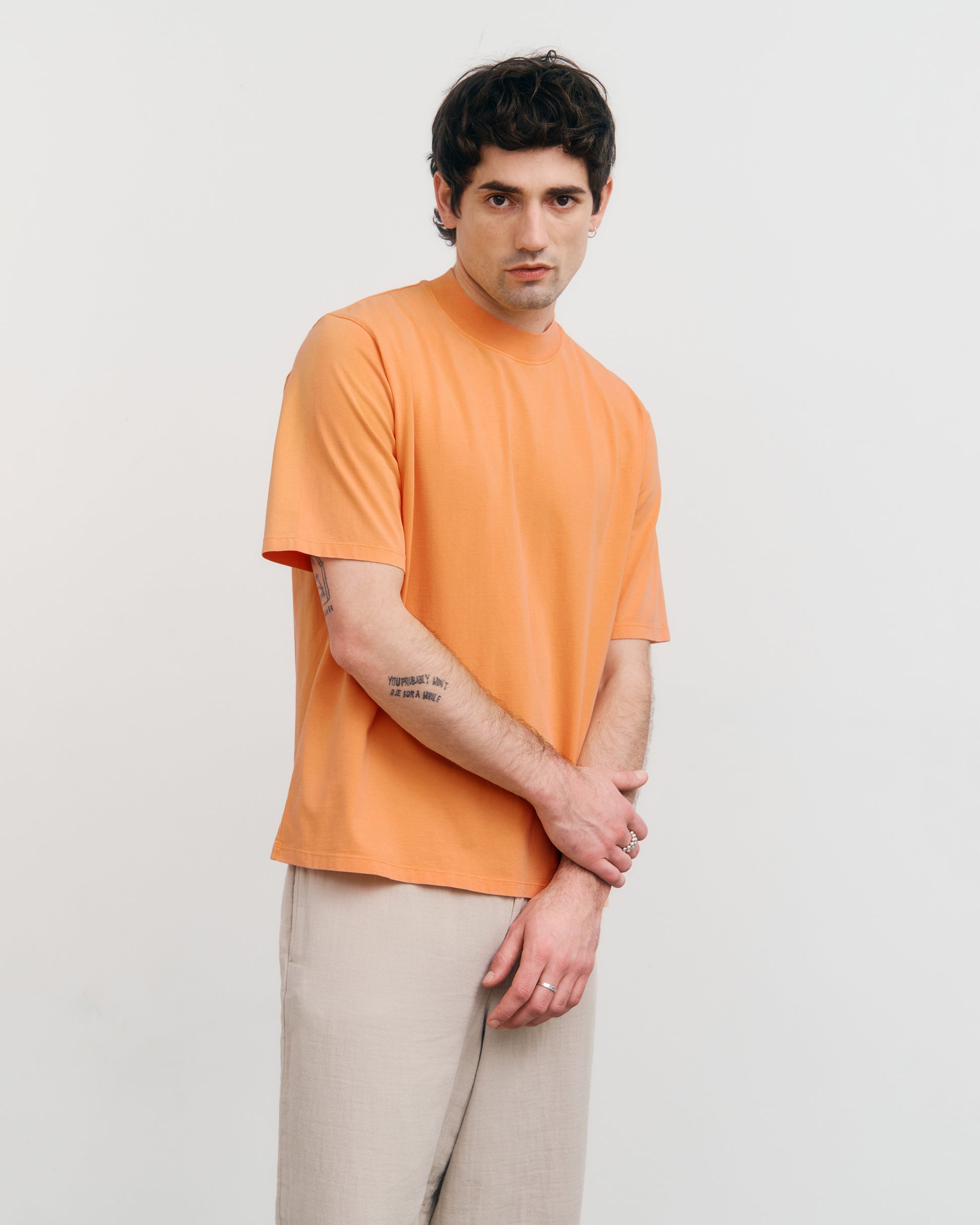 Big Collar T-shirt Faded Orange
