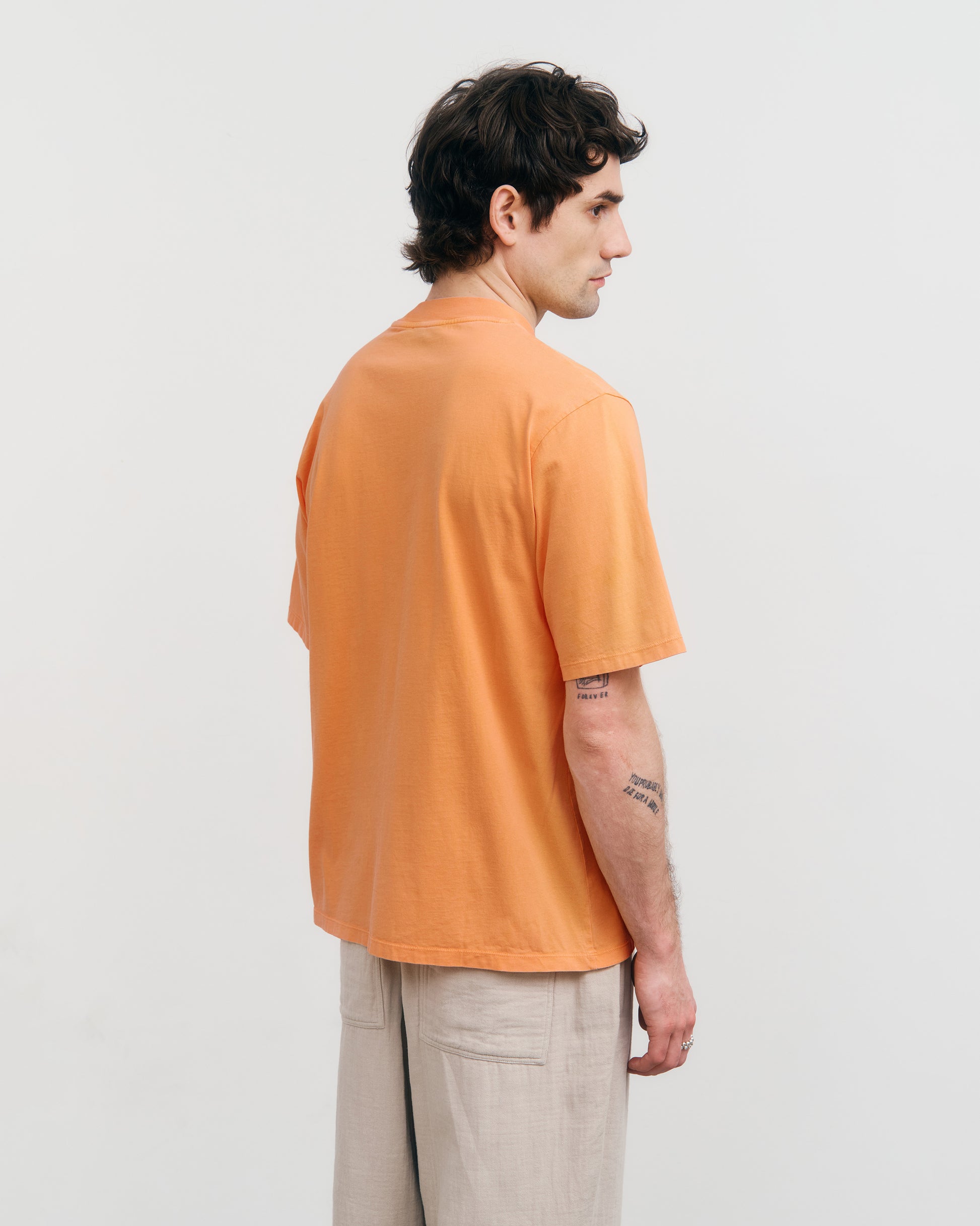 Big Collar T-shirt Faded Orange