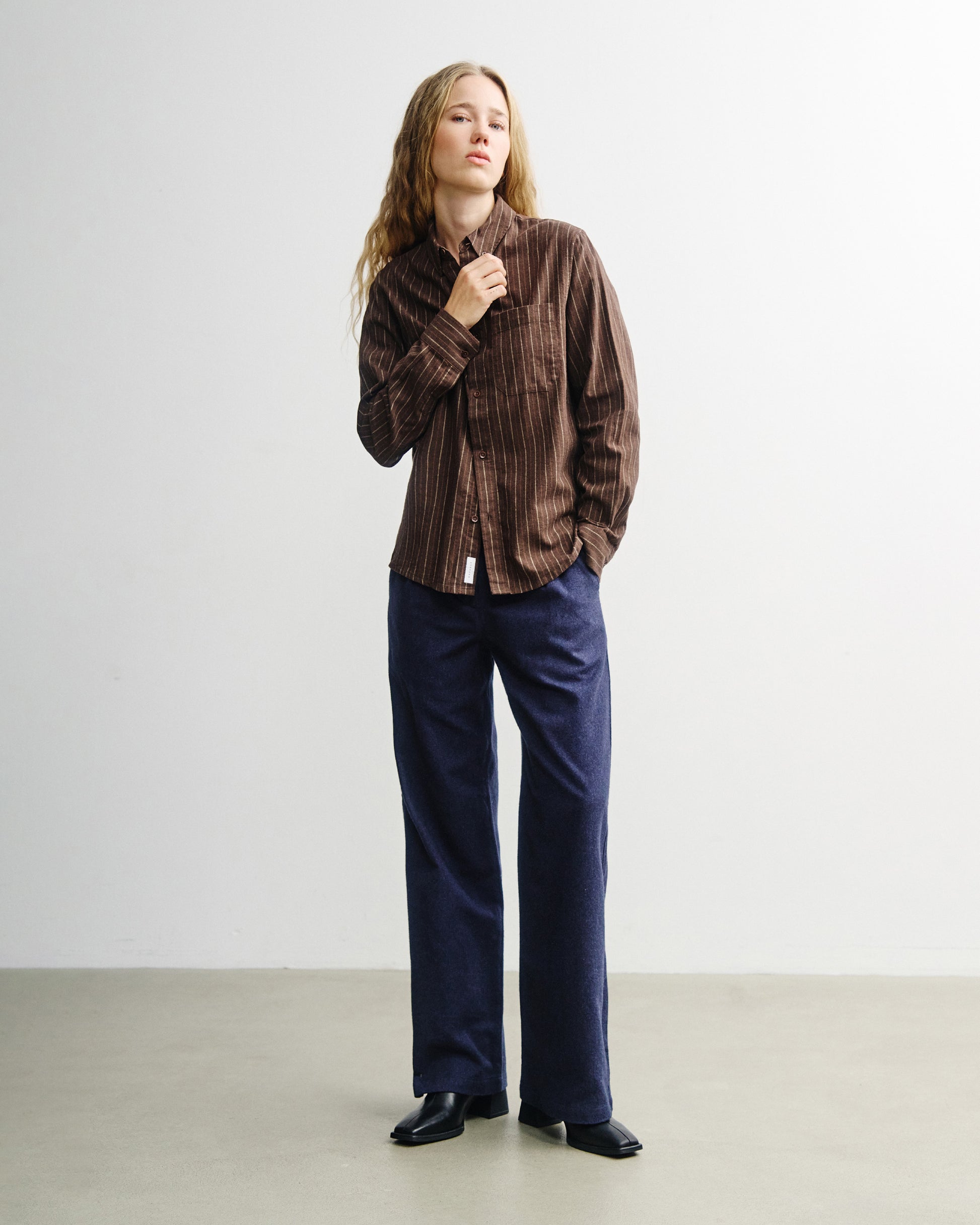 Button-Down Shirt Brown Stripe
