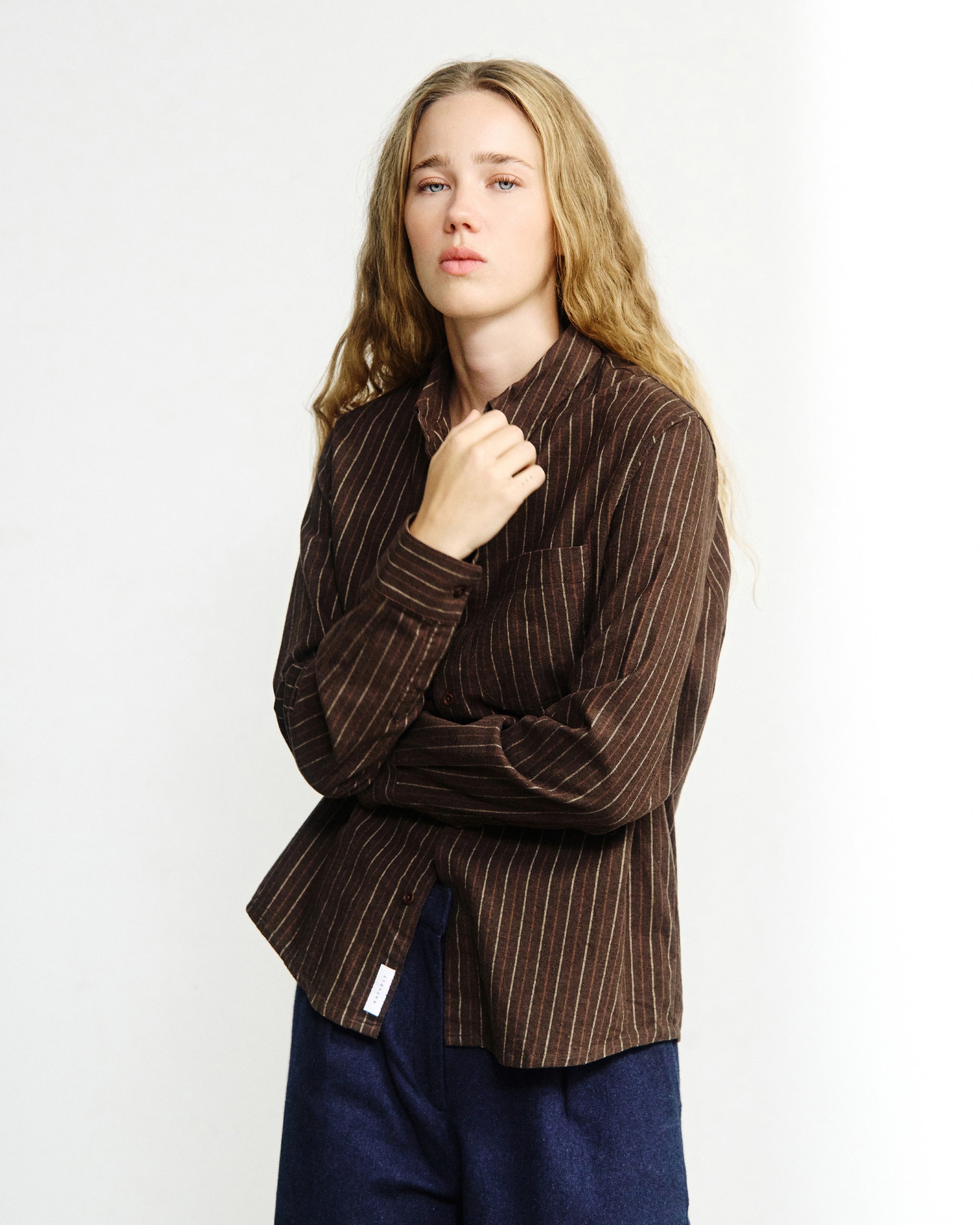 Button-Down Shirt Brown Stripe