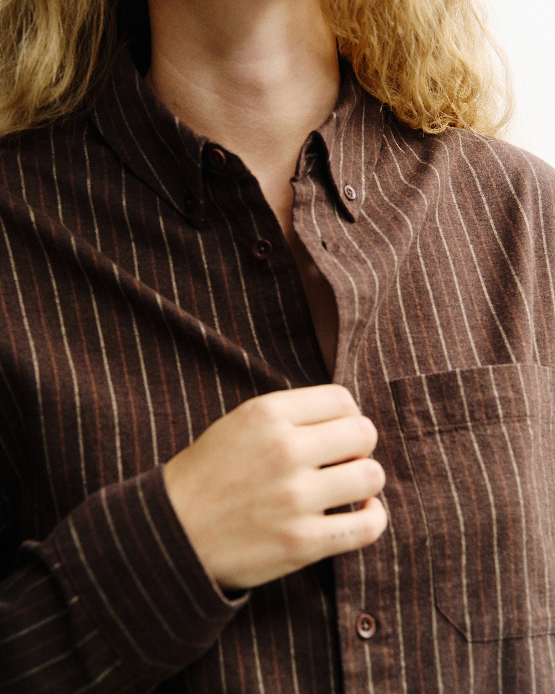 Button-Down Shirt Brown Stripe