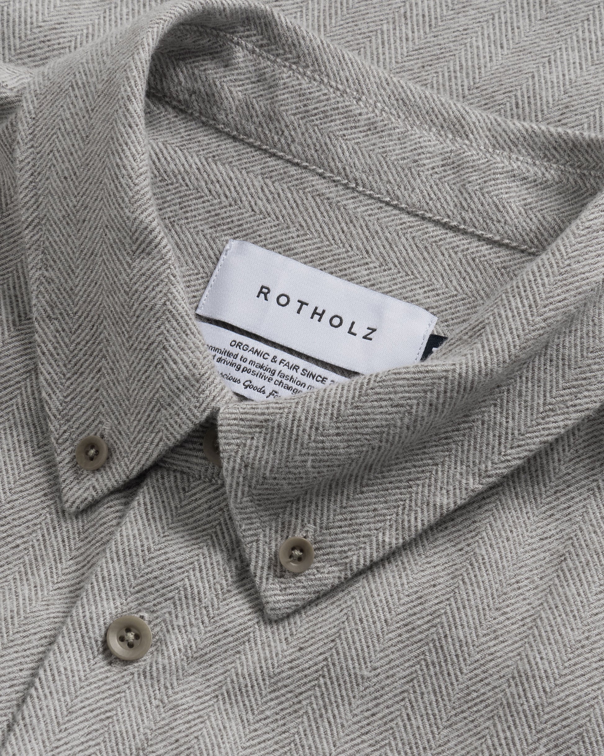 Button-Down Shirt Herringbone Gray