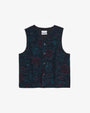 Button-Down Wool Vest Unisex Dark Watercolor