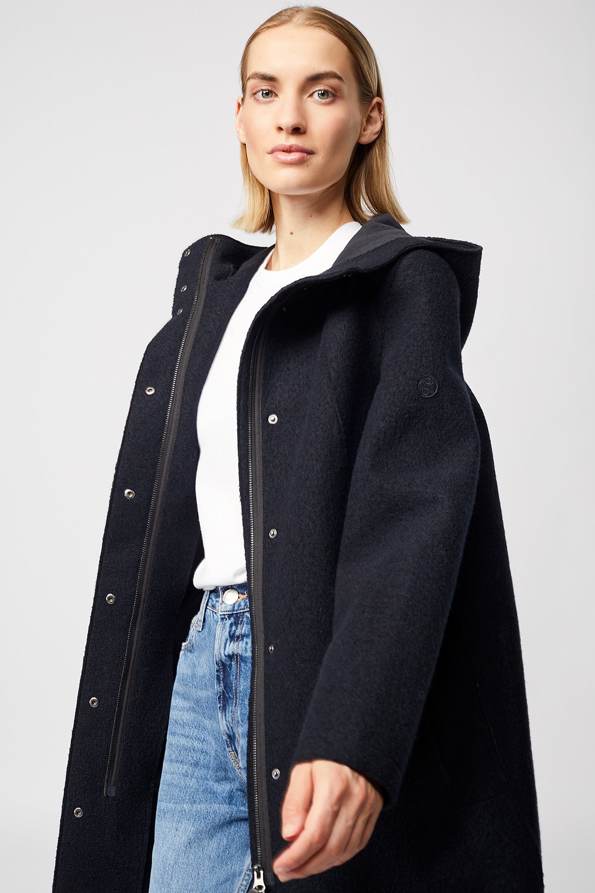 Risana Organic Wool Parka Carbon - LANGERCHEN