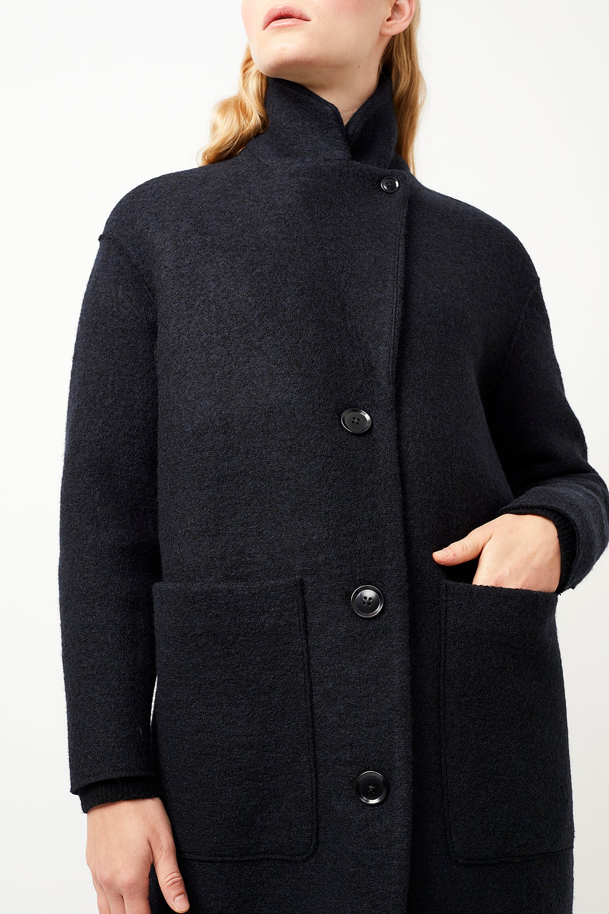 Carran Organic Wool Coat Carbon - LANGERCHEN