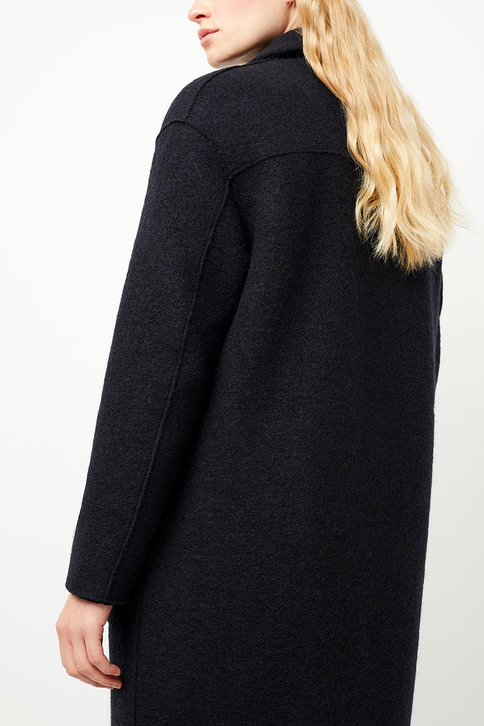 Carran Organic Wool Coat Carbon - LANGERCHEN