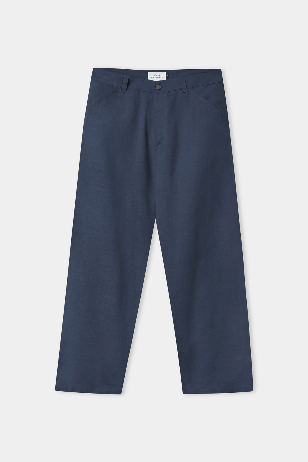 Carlo Linen & Organic Cotton Trousers Cold Navy