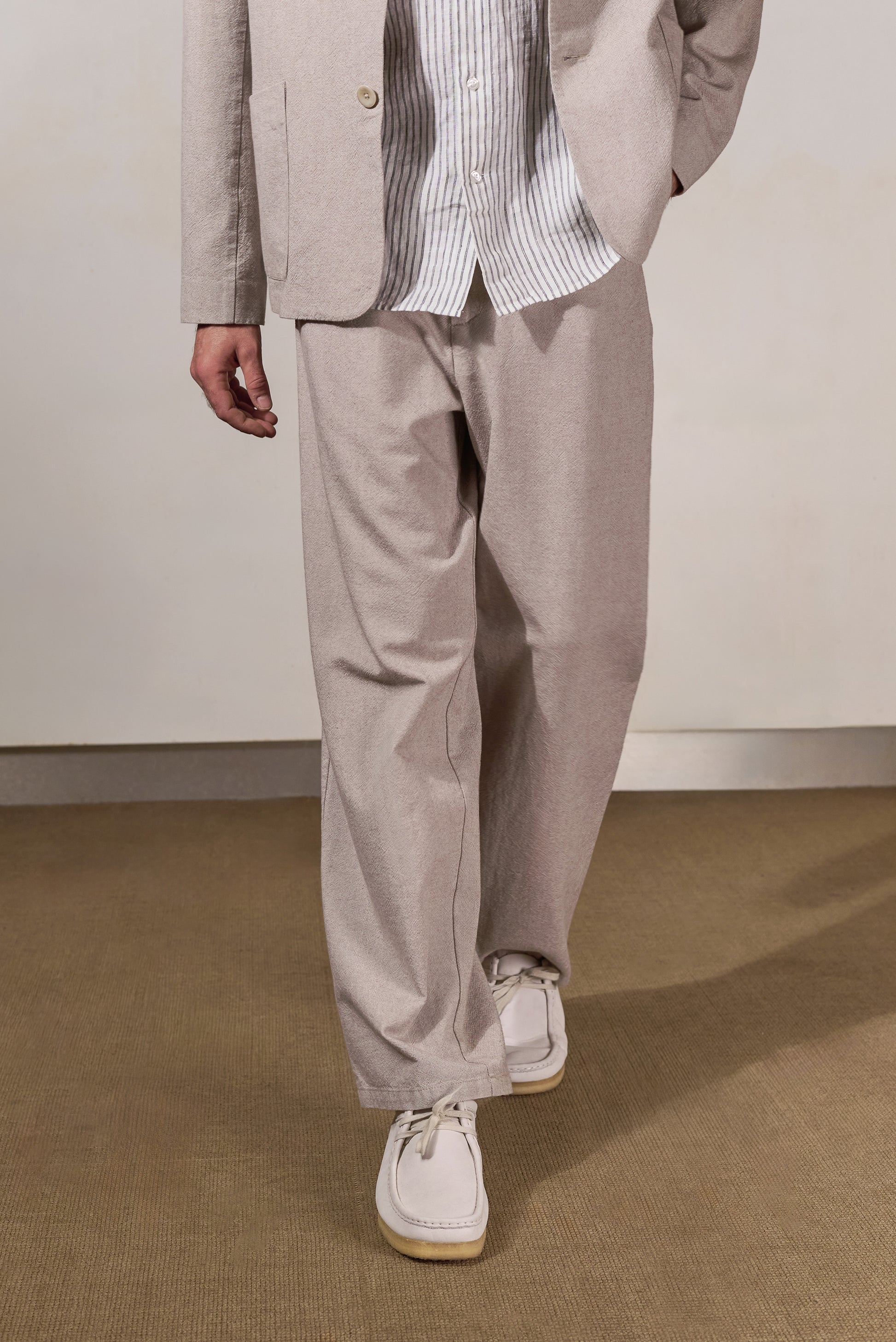 Carlo Canvas Trousers Cold Brown