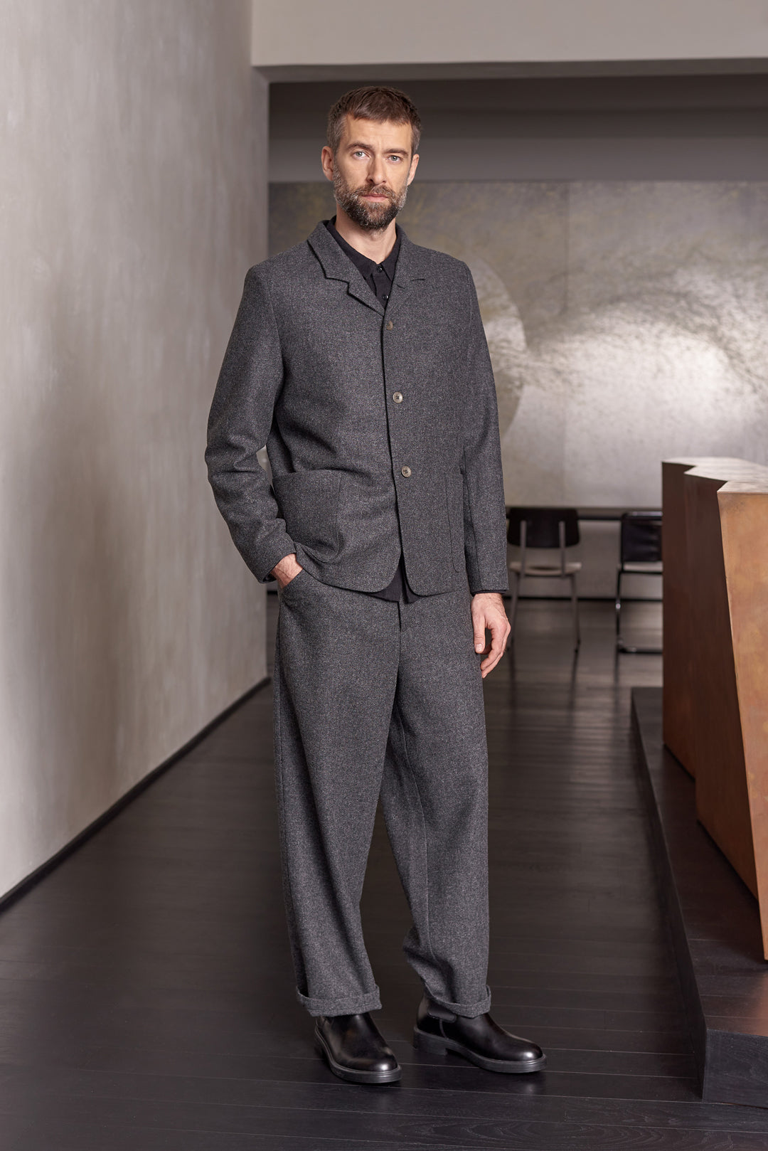 Carlo Lambswool Trousers Anthracite