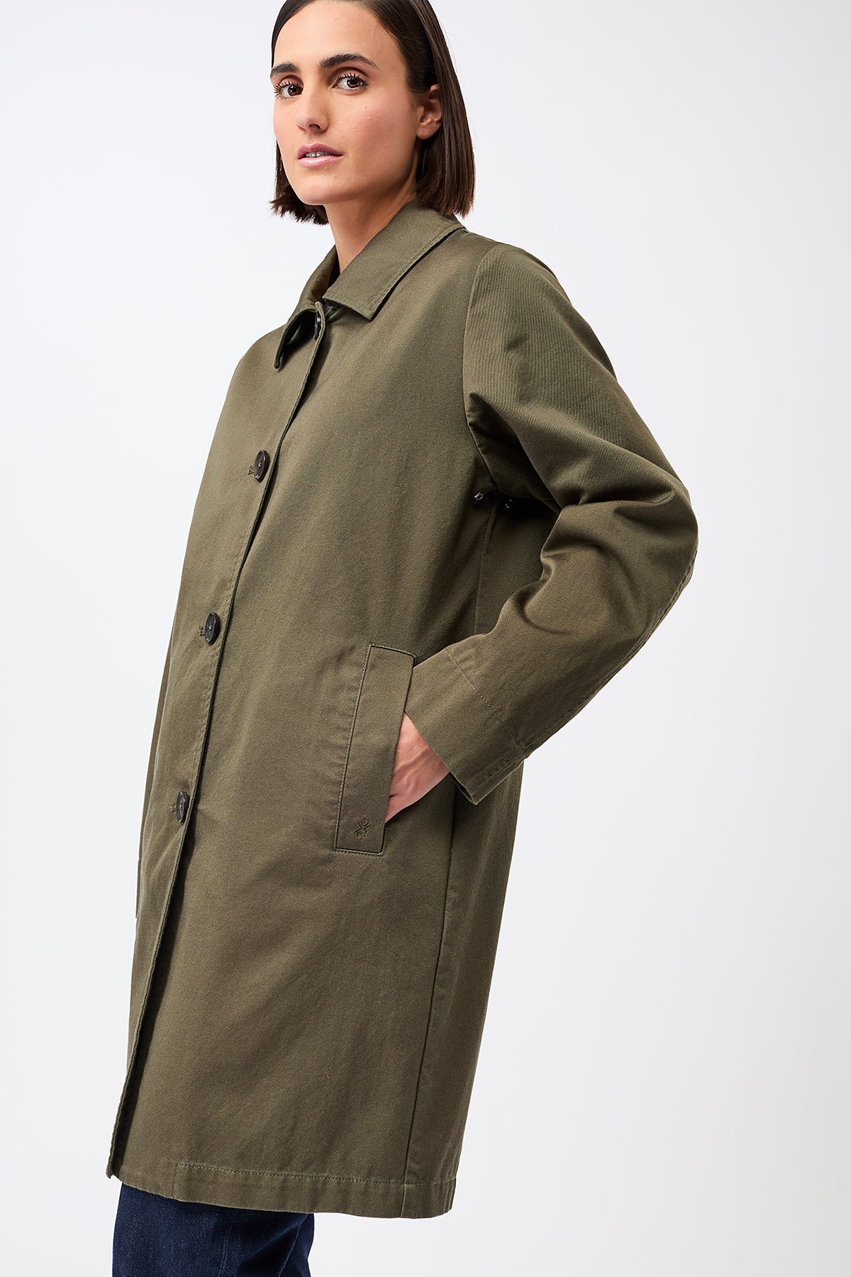 Blain Coat Organic Cotton Stone Moss
