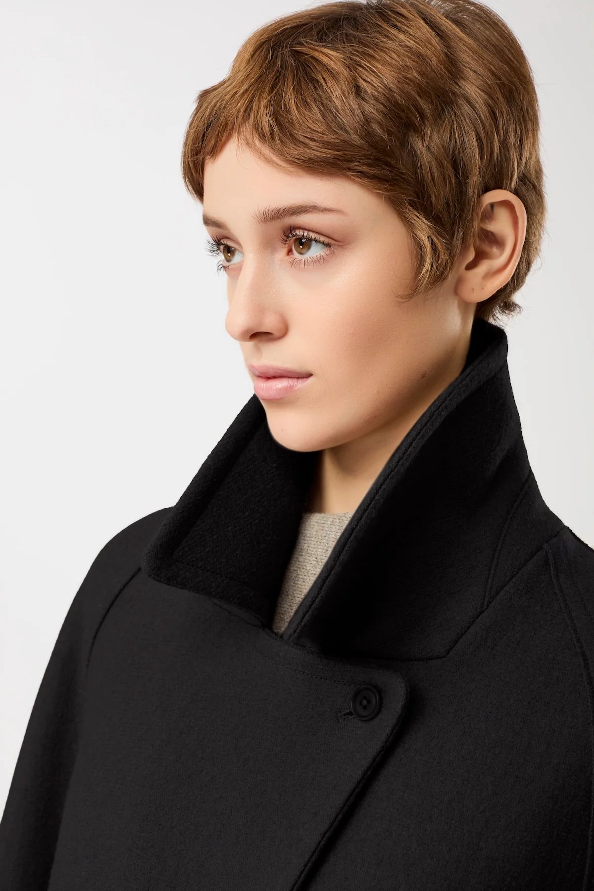 Women's Walking Coat Organic Wool (GOTS) Black