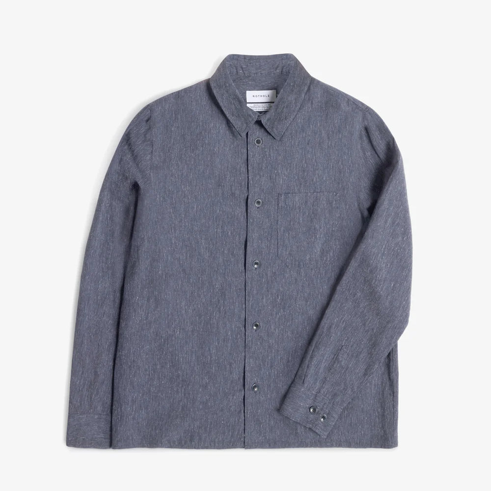 Casual Shirt Speckled Navy Organic Cotton