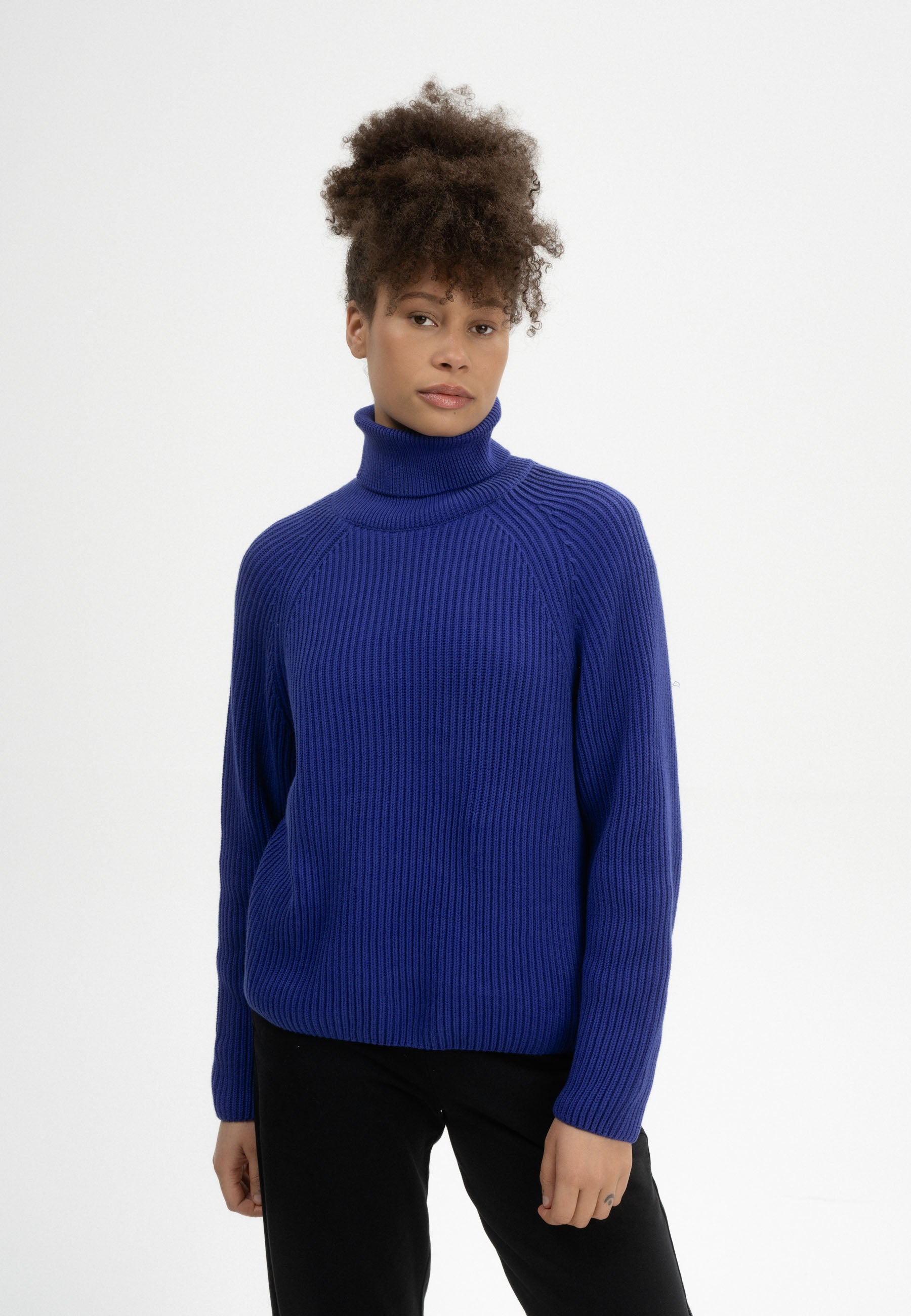 Chirha Turtleneck Rib Knit Bold Blue