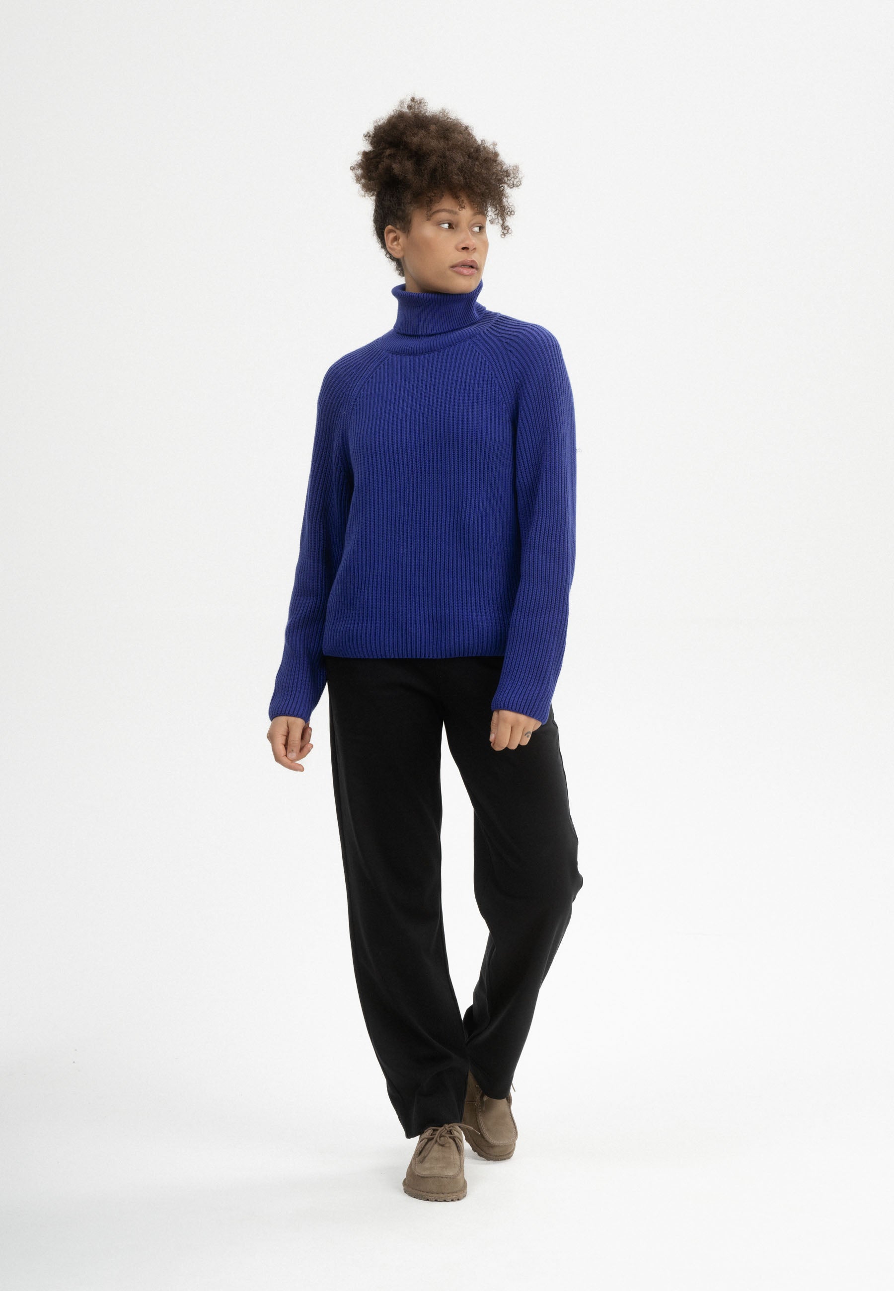 Chirha Turtleneck Rib Knit Bold Blue