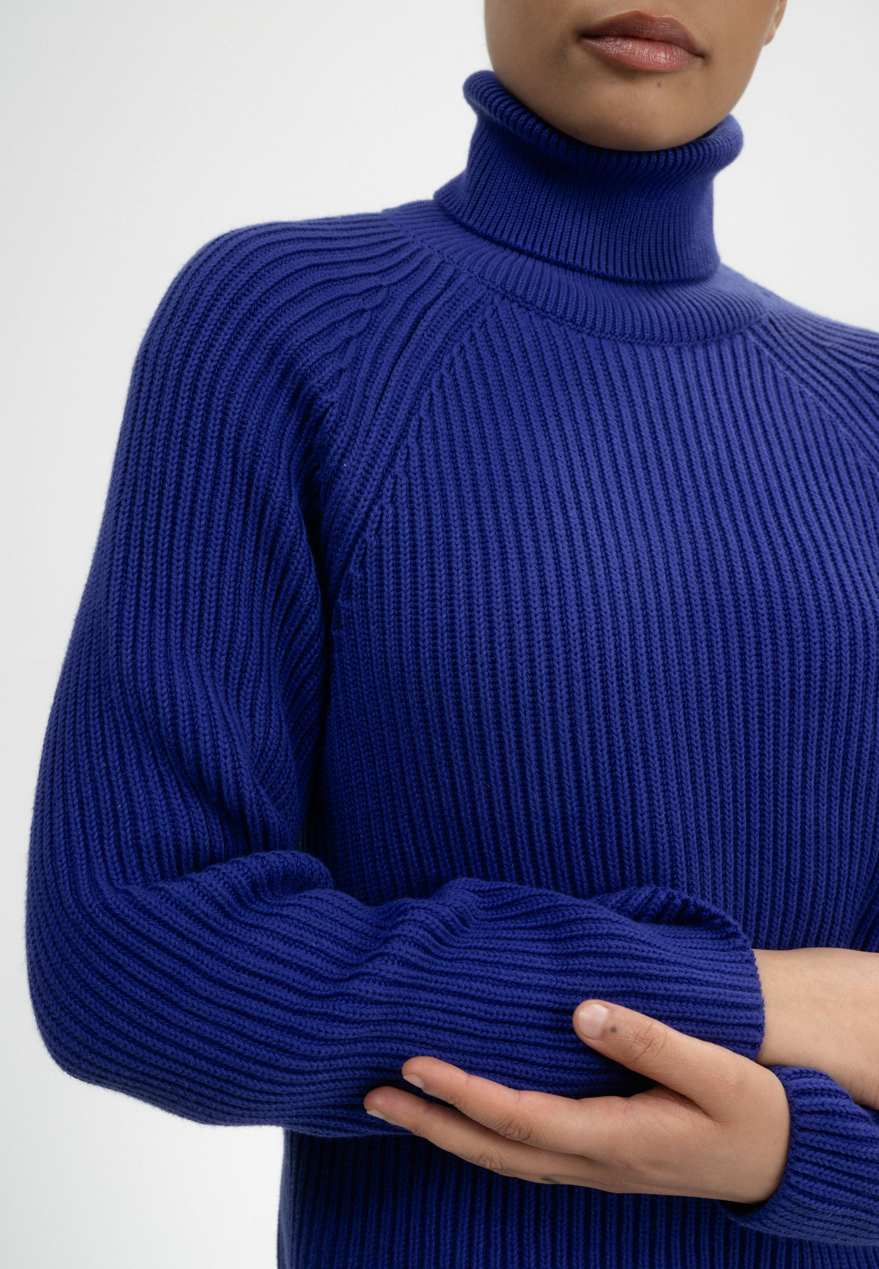 Chirha Turtleneck Rib Knit Bold Blue