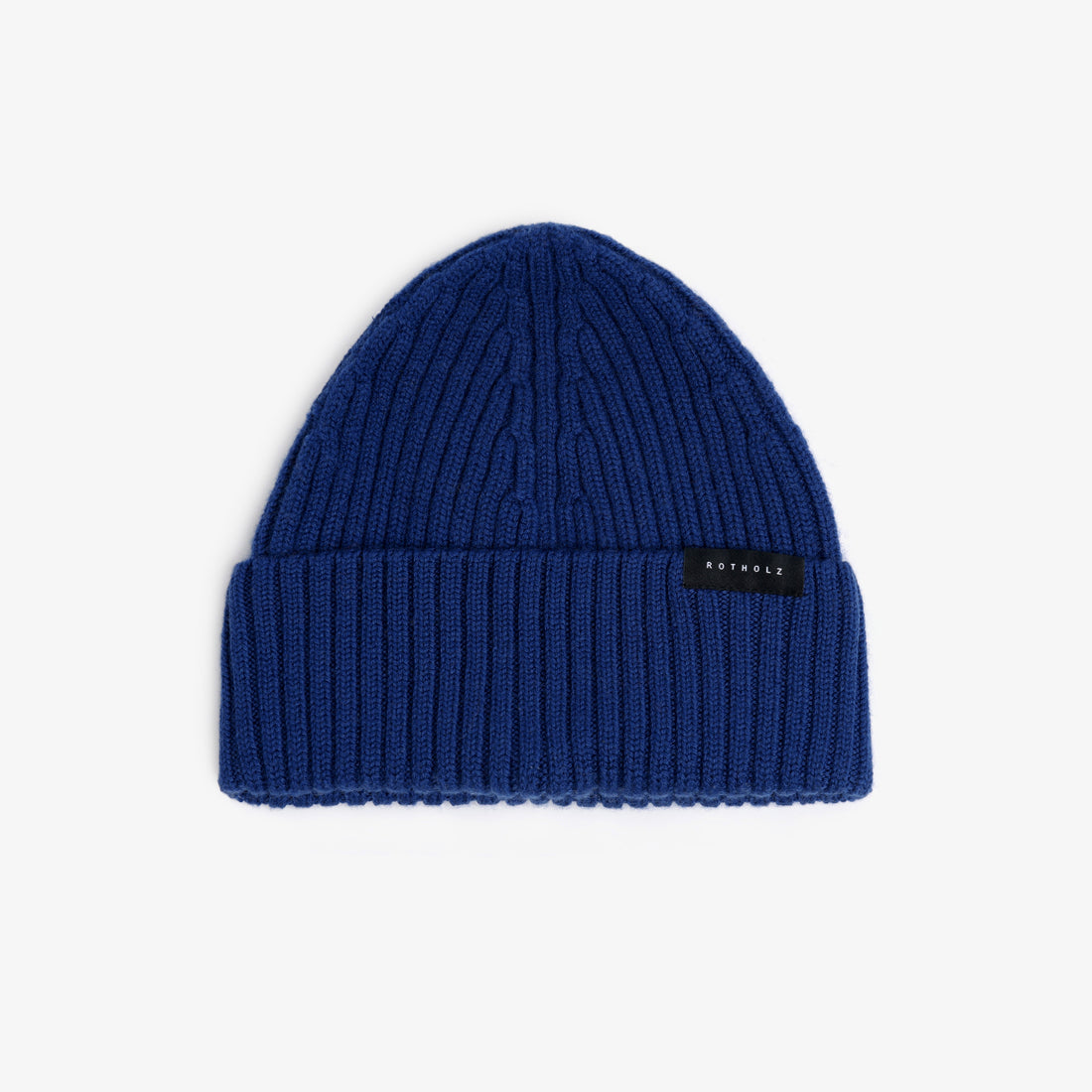 Classic Ribbed Knit Merino Wool Beanie Royal Blue