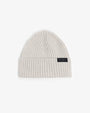 Classic Ribbed Knit Merino Wool Beanie Shell White