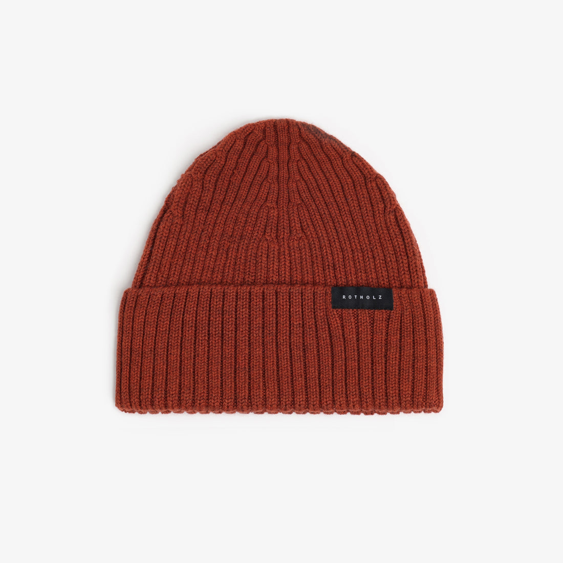 Classic Ribbed Knit Merino Wool Beanie Warm Red