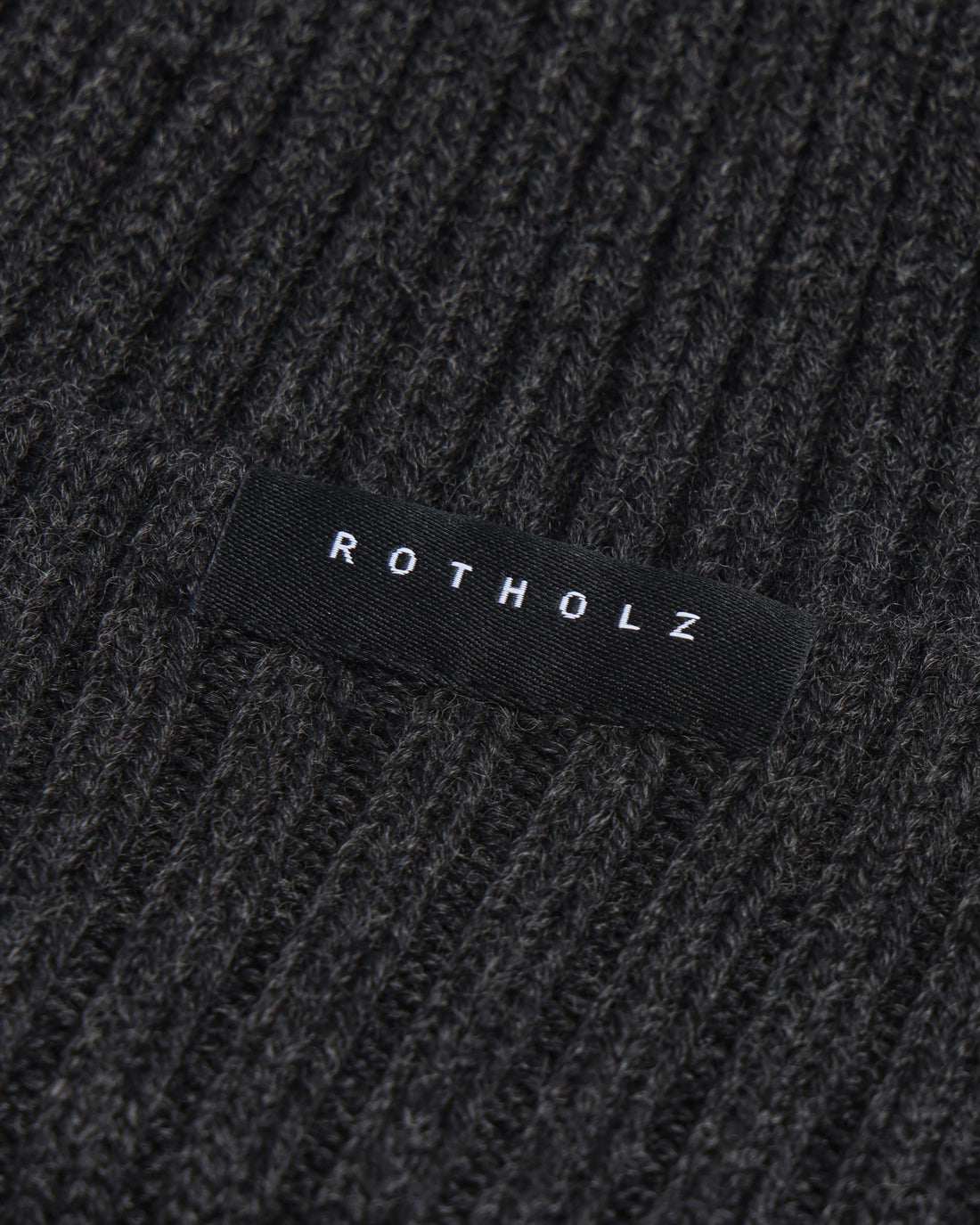Classic Ribbed Knit Merino Wool Beanie Warm Anthracite
