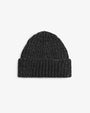 Classic Ribbed Knit Merino Wool Beanie Black