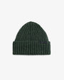 Classic Ribbed Knit Merino Wool Beanie Speckled Green