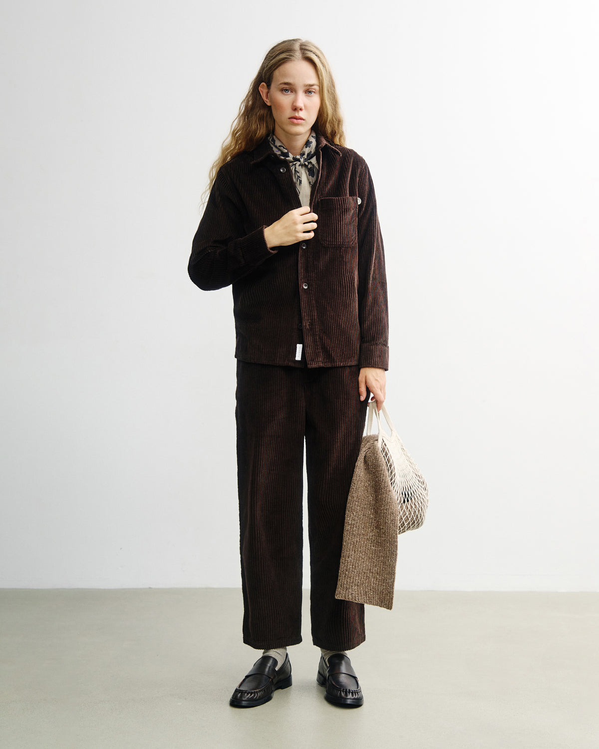Corduroy Overshirt Casual Unisex Brown