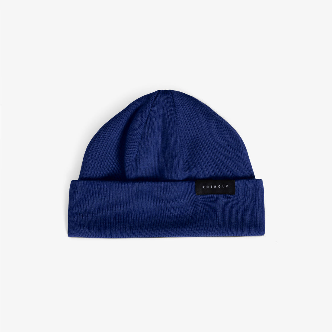 Short Fine Knit Beanie Merino Wool Royal Blue