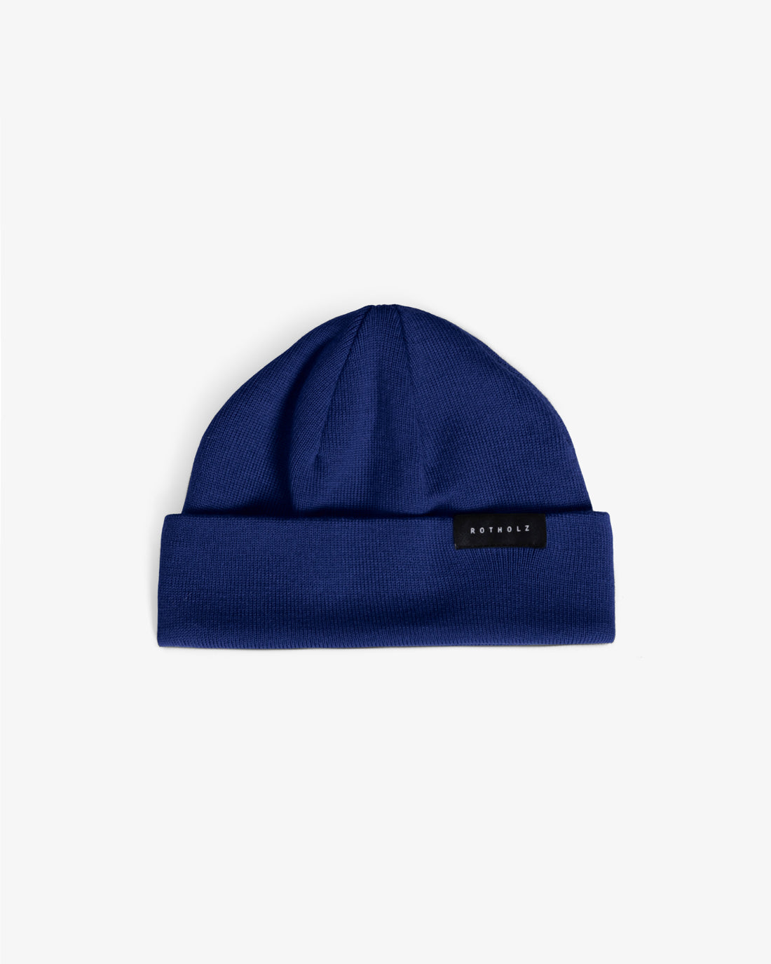 Short Fine Knit Beanie Merino Wool Royal Blue