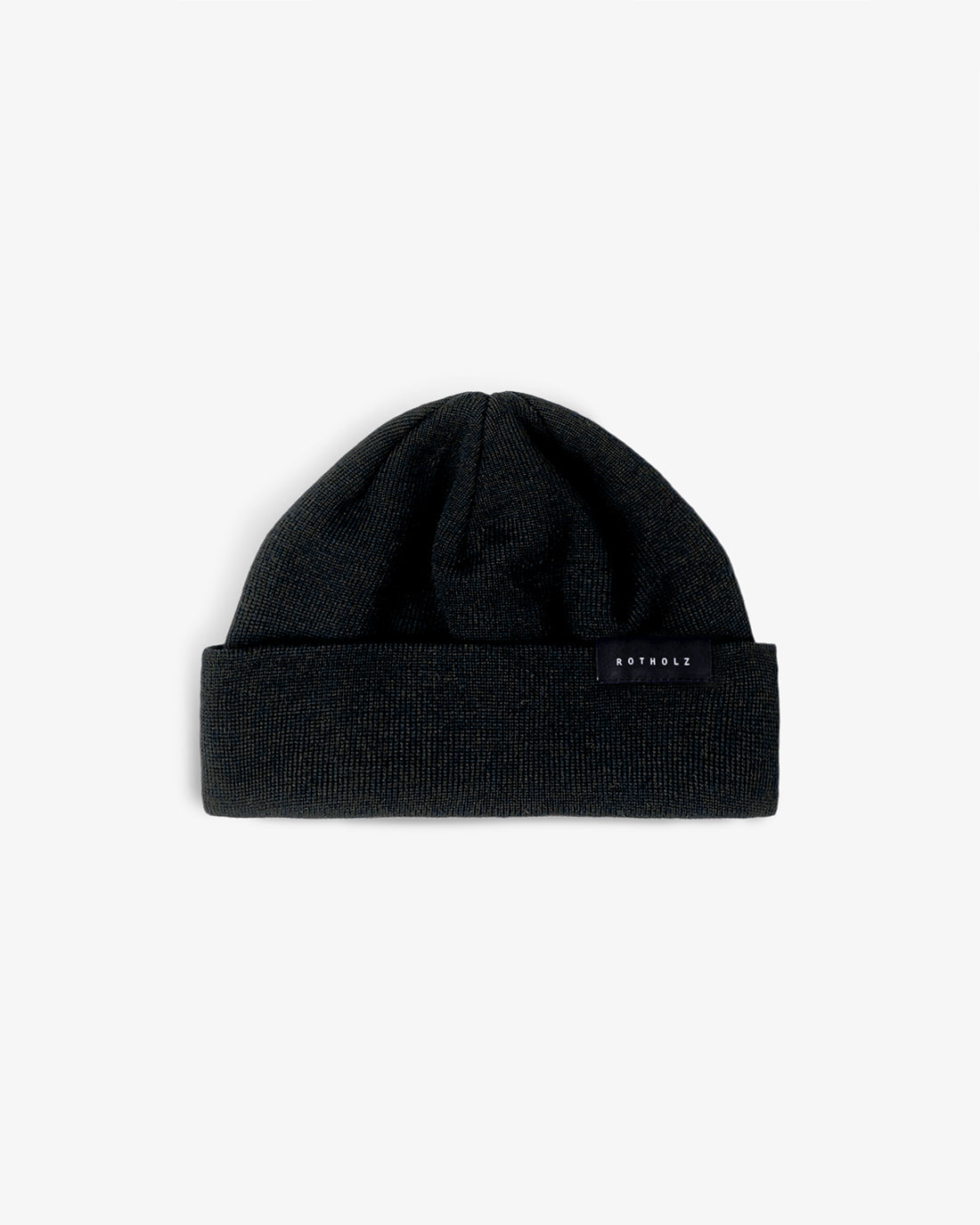 Short Fine Knit Beanie Merino Wool Soft Black