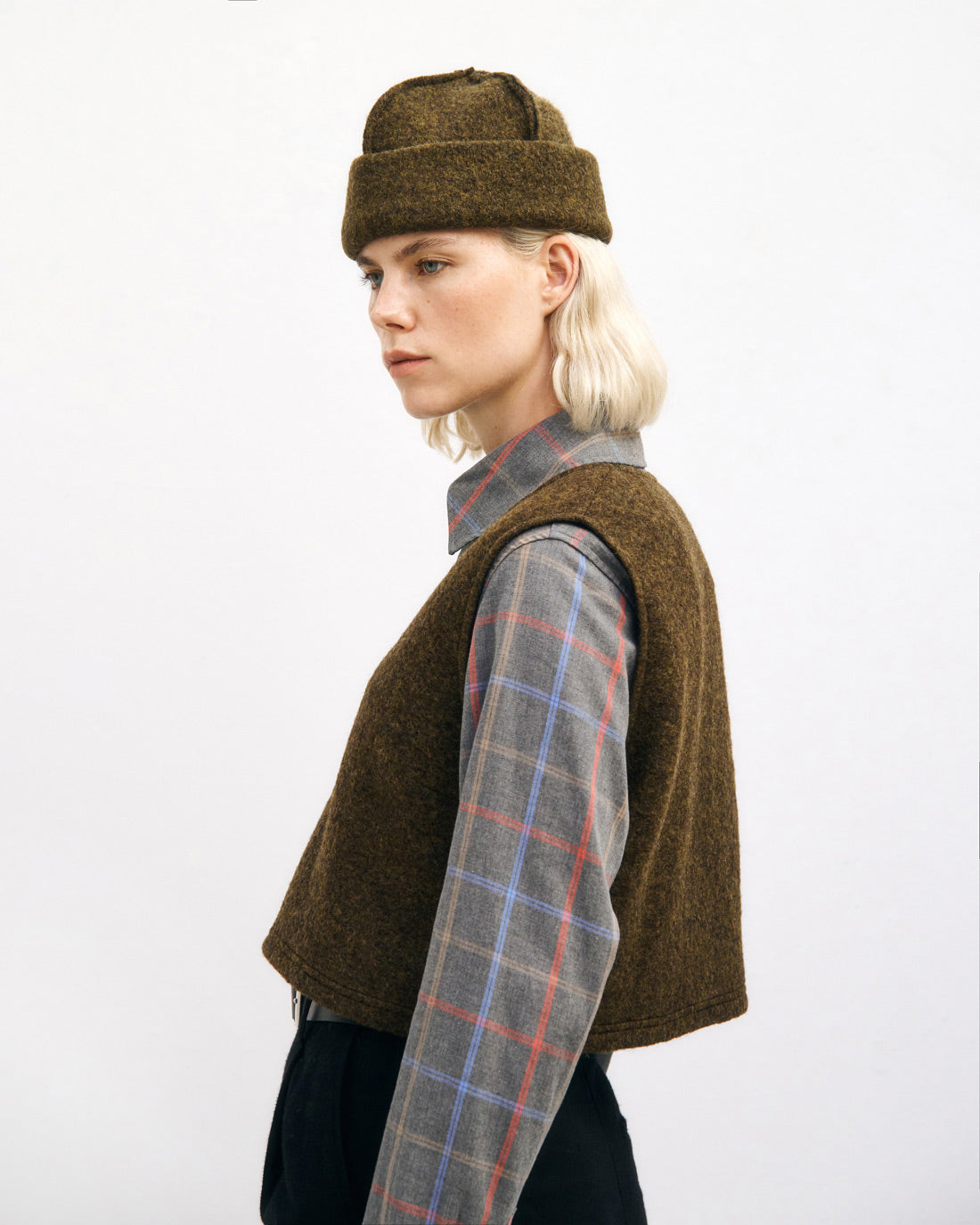 Vest Organic Wool Forest Green