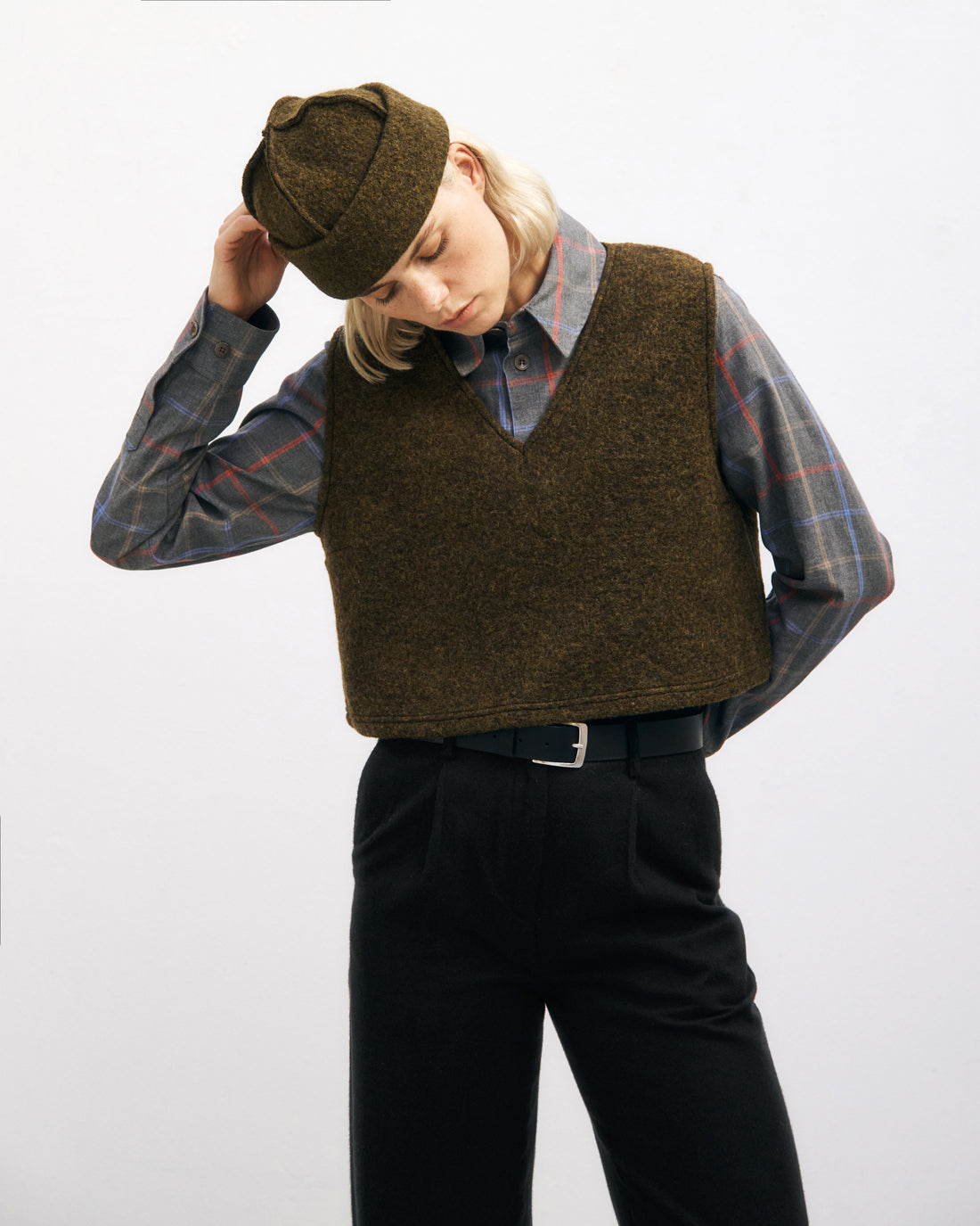 Vest Organic Wool Forest Green