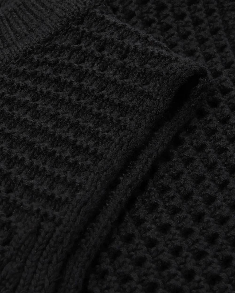 Cropped Knit Vest Organic Cotton True Black