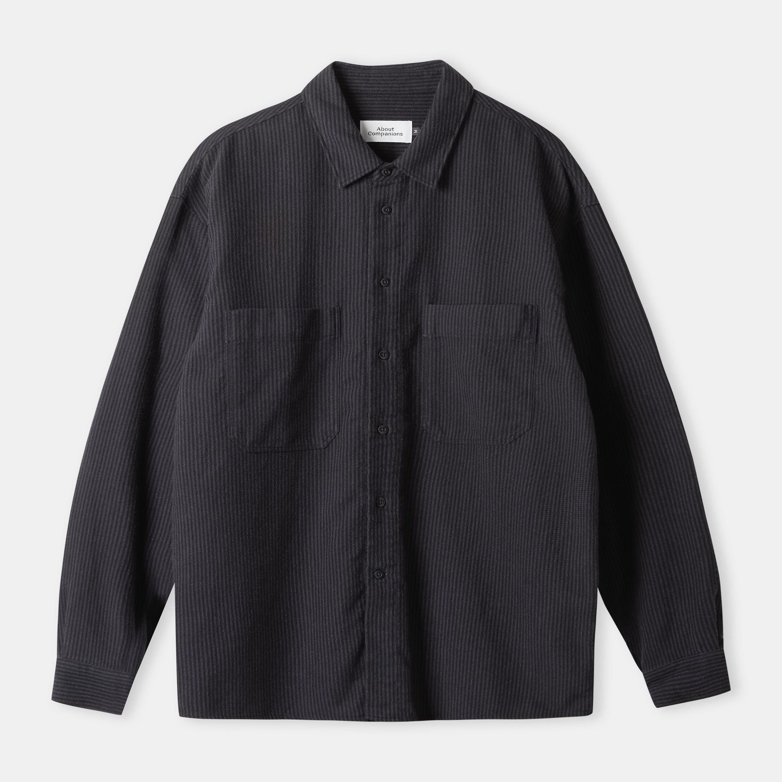 Dario Oversized Flanell Shirt Striped Charcoal